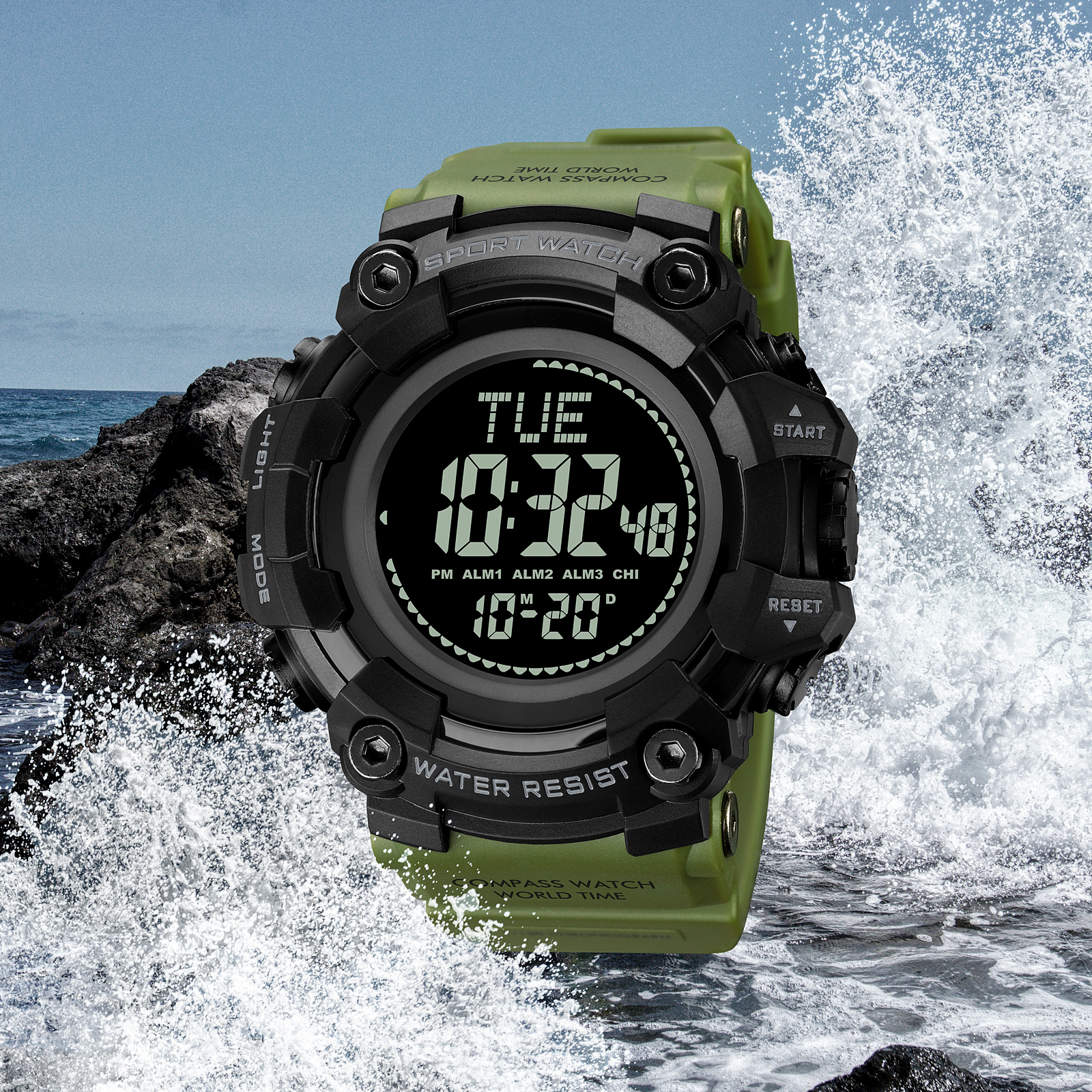 SKMEI 2037 DIGITAL COMPASS WATCH