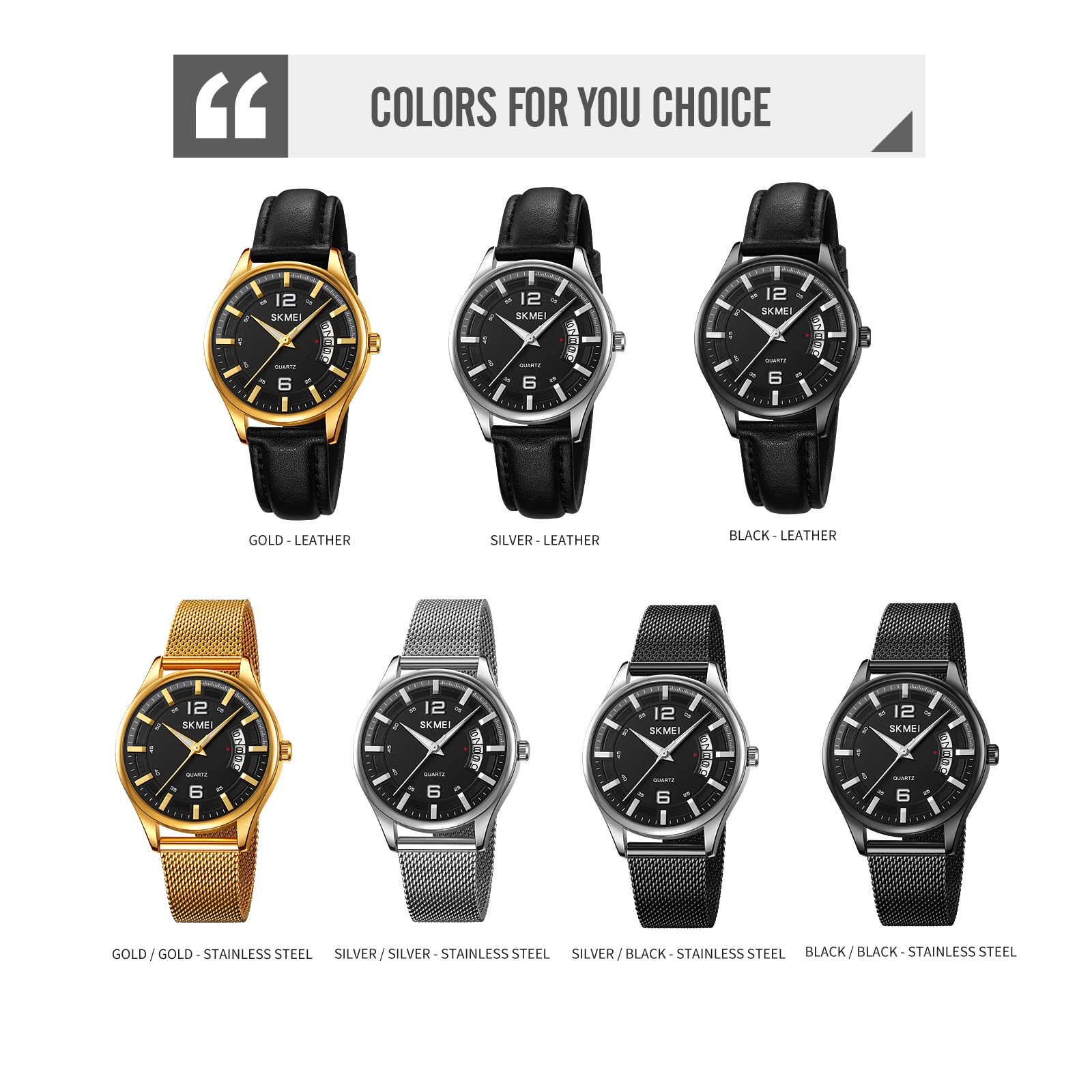 2046 skmei business man watch