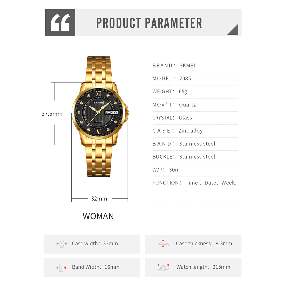 SKMEI 2085-2084 man woman watch