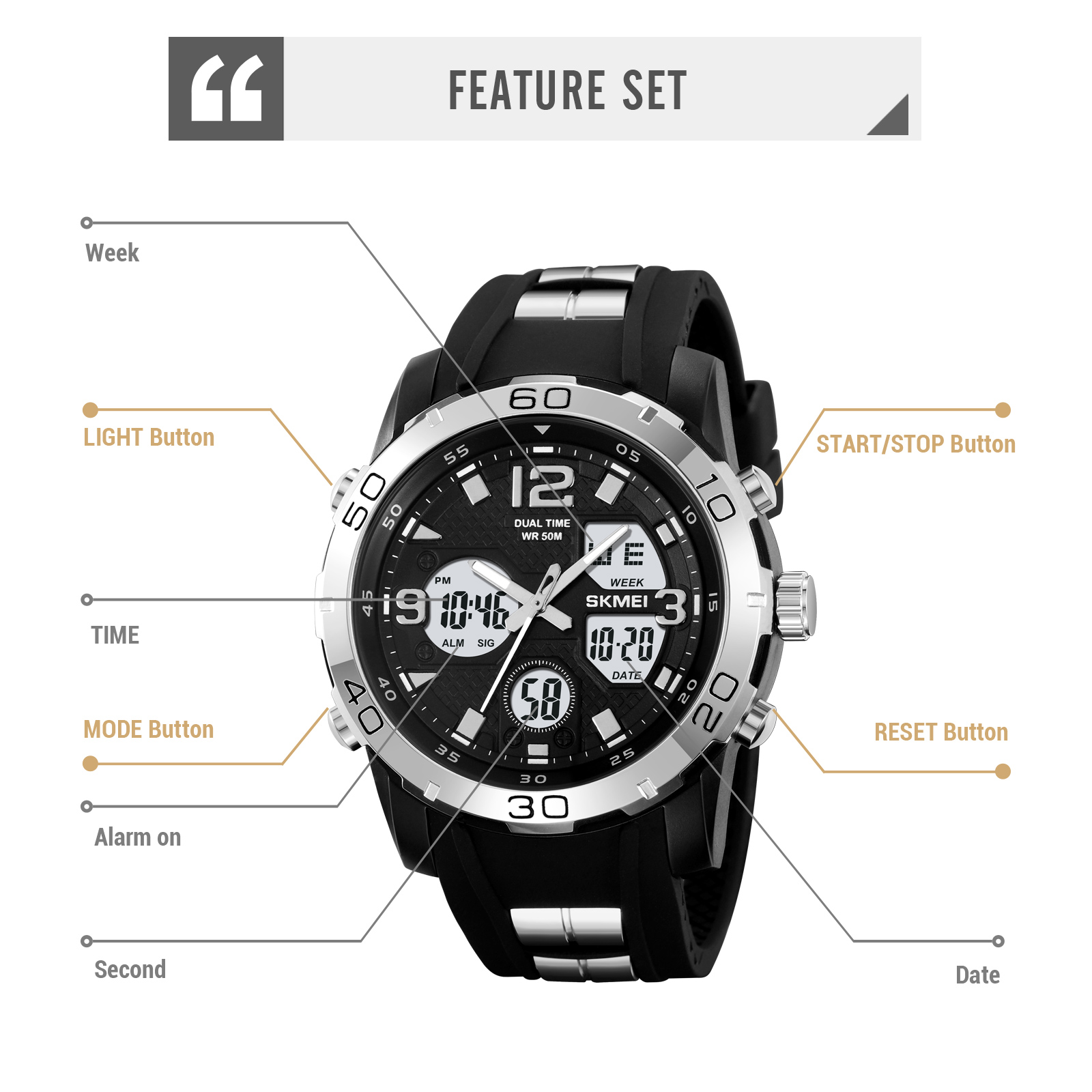 SKMEI 2102 silicon band watch