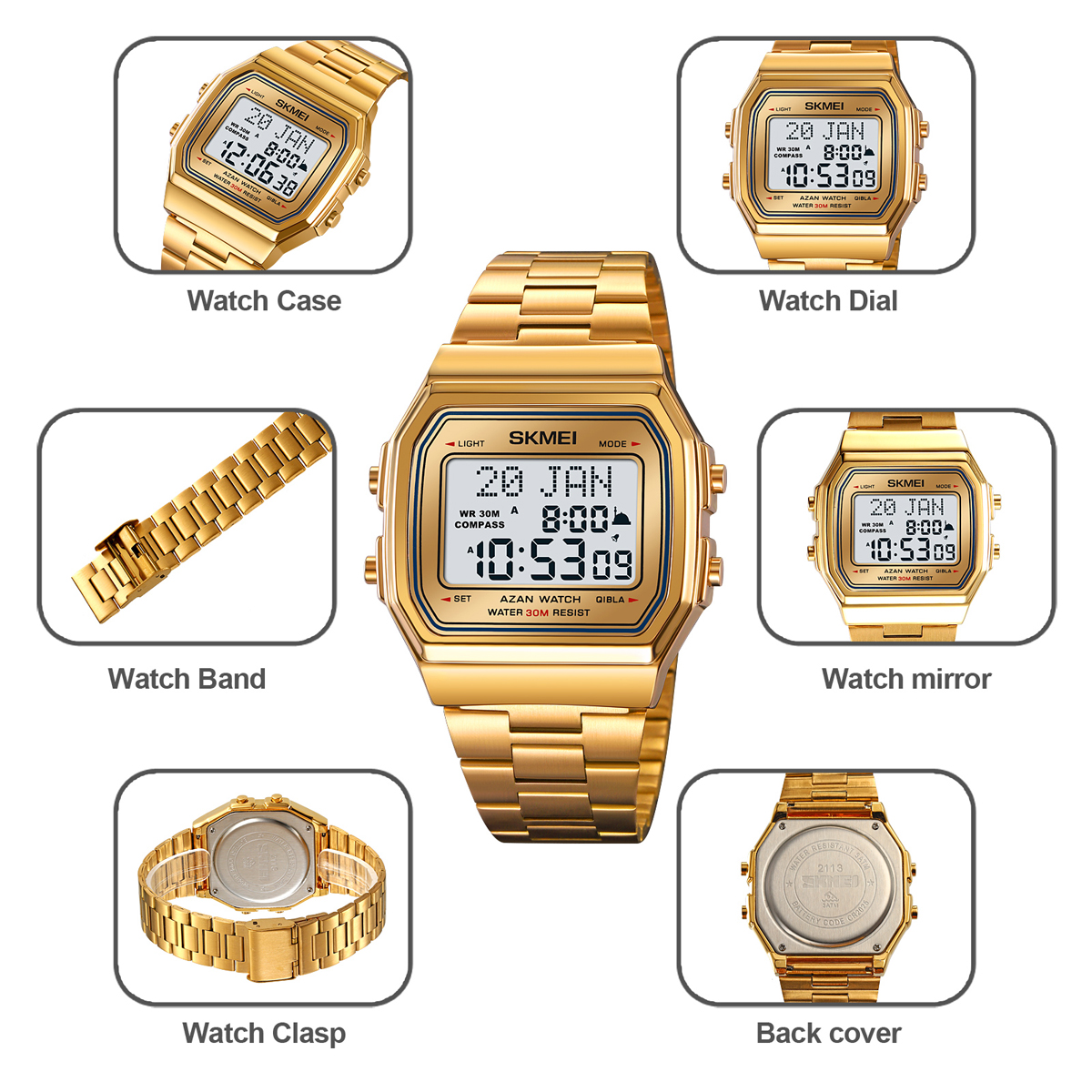 SKMEI 2113 AZAN DIGITAL WATCH