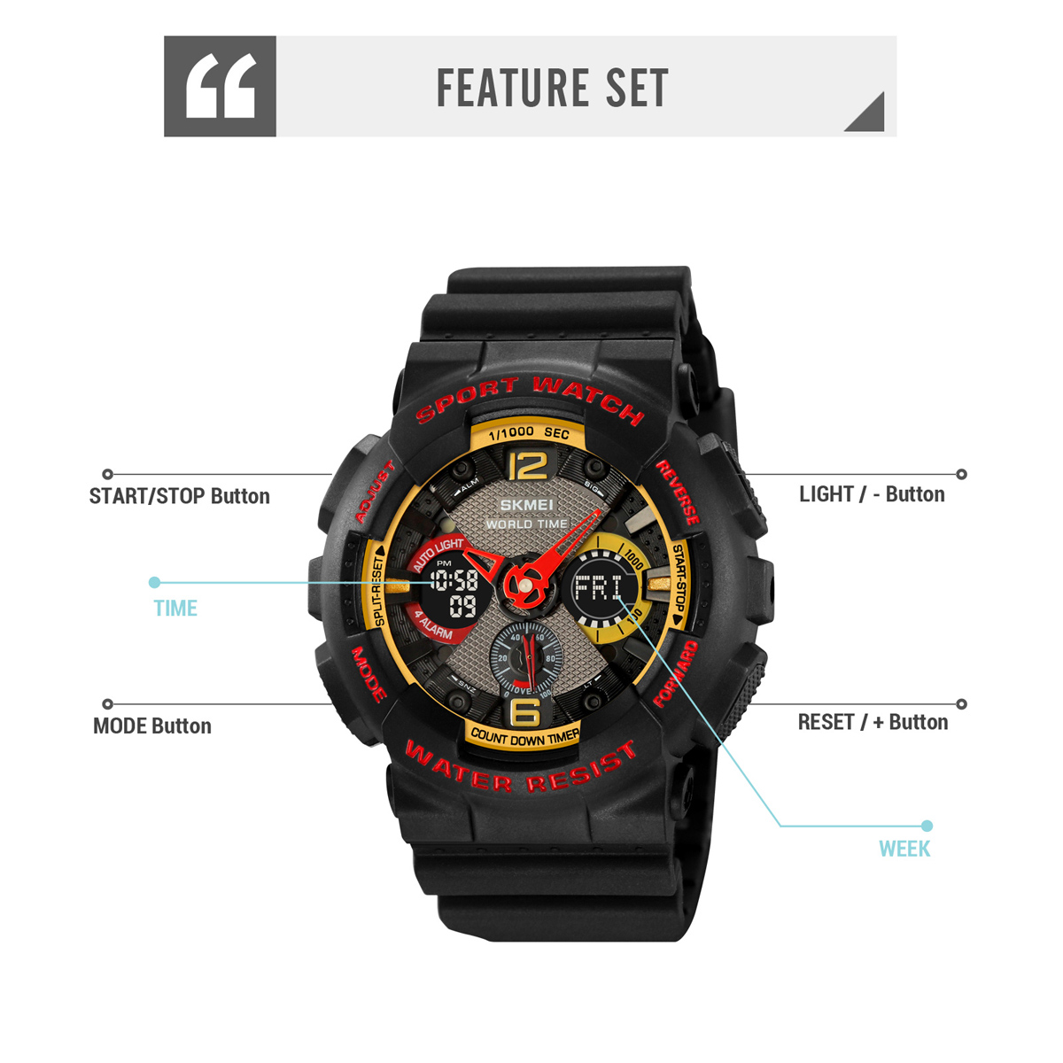 Reloj Digital Skmei 2118 Mens Sport High Quality Wholesale Multifunctional Chronograph Watches Wrist New Design Wristwatch
