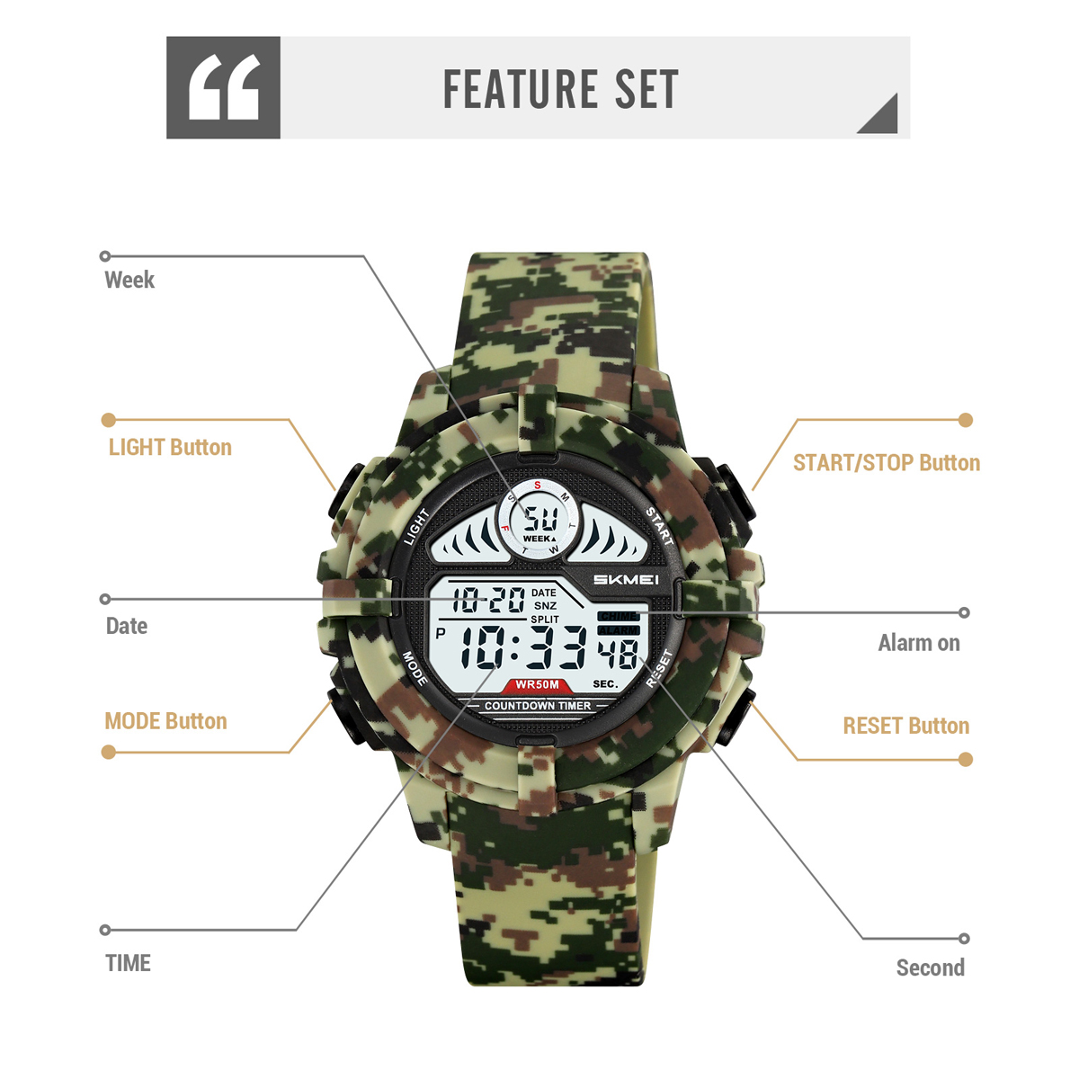 Skmei 2130 New Design Guangzhou Boys Digital Watch