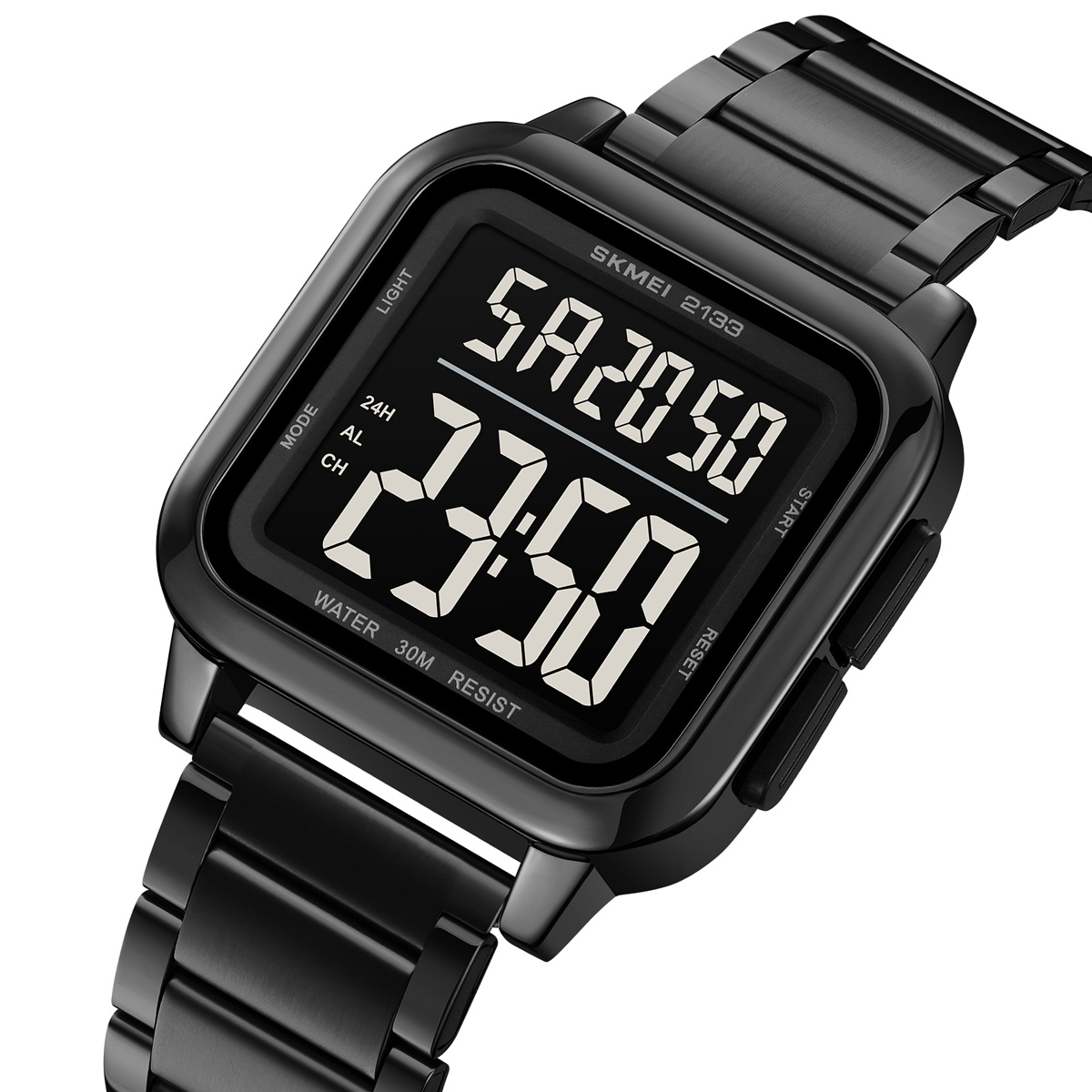 Skmei 2133 Men Digital Watch Gold Stainless Steel Strap