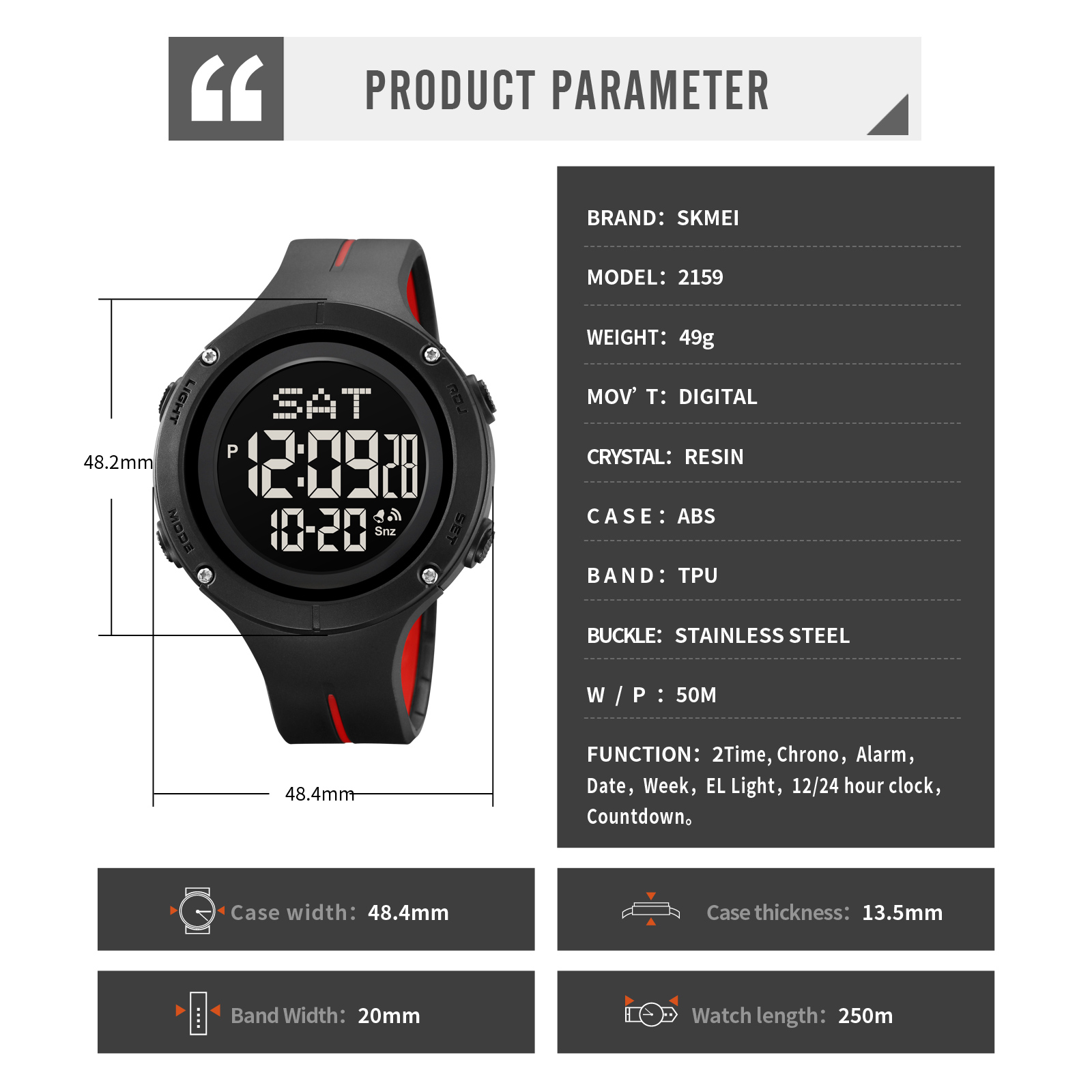 2159 skmei digital wrist watch