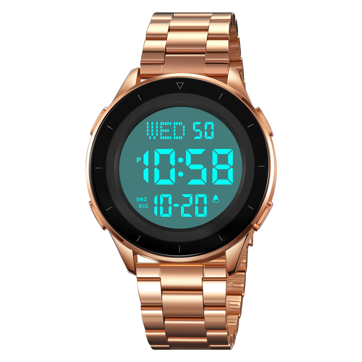 SKMEI 2167 STAINLESS STEEL BAND DIGITAL WATCH