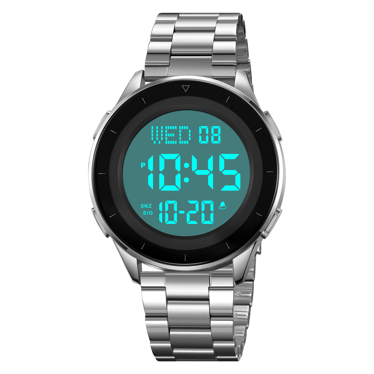 SKMEI 2167 STAINLESS STEEL BAND DIGITAL WATCH