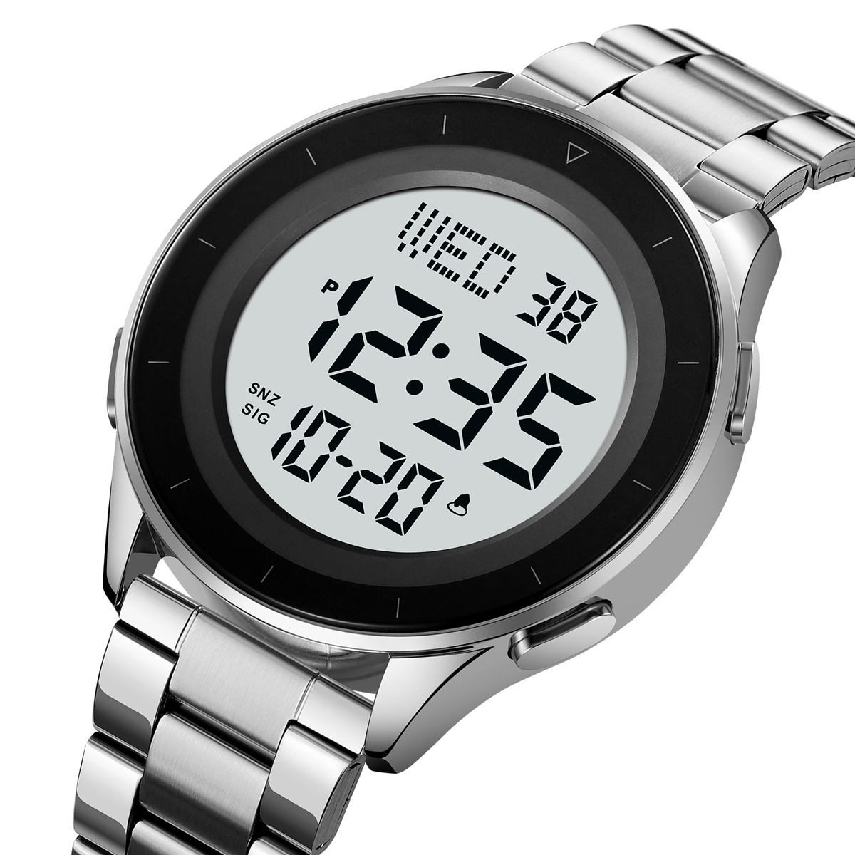 SKMEI 2167 STAINLESS STEEL BAND DIGITAL WATCH