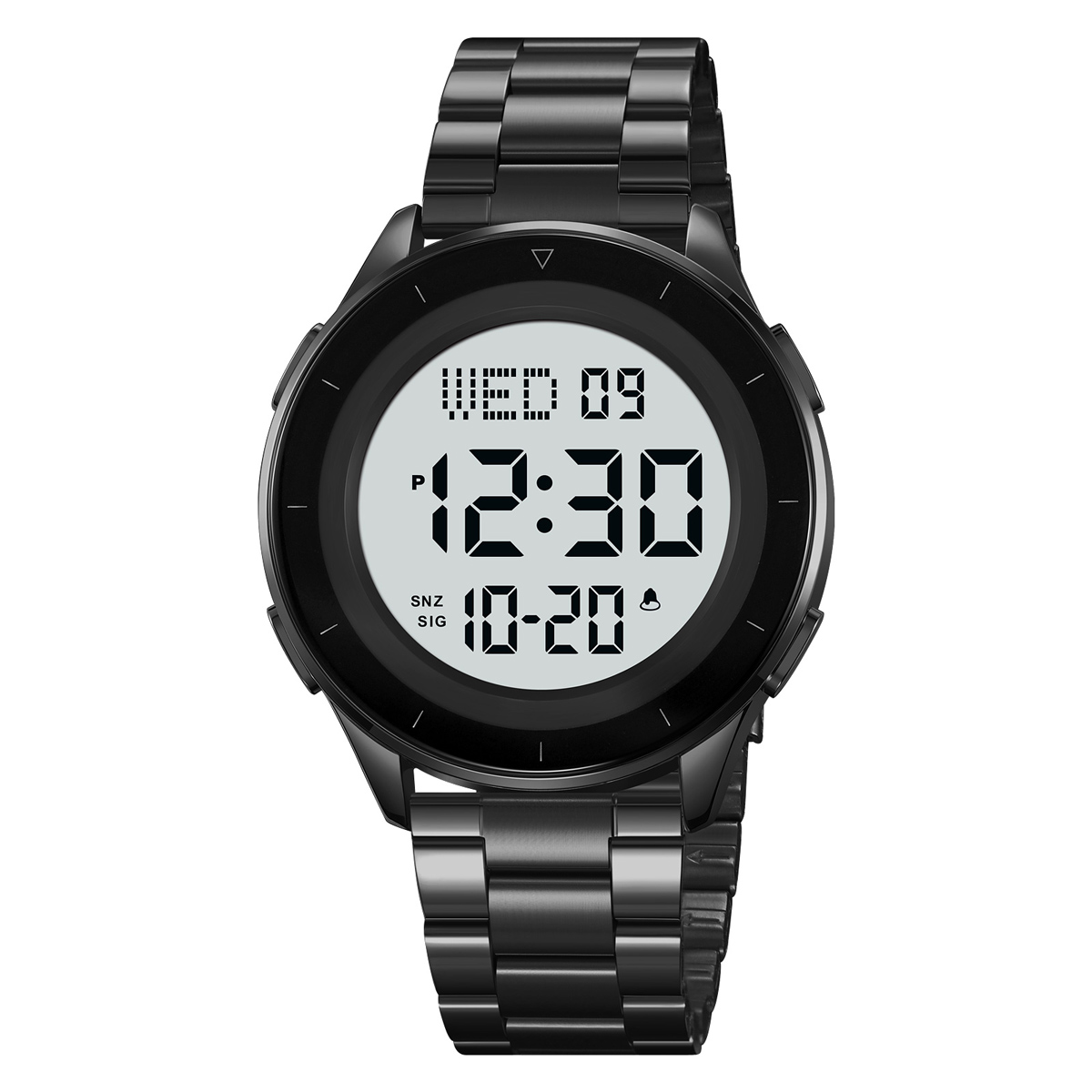 SKMEI 2167 STAINLESS STEEL BAND DIGITAL WATCH
