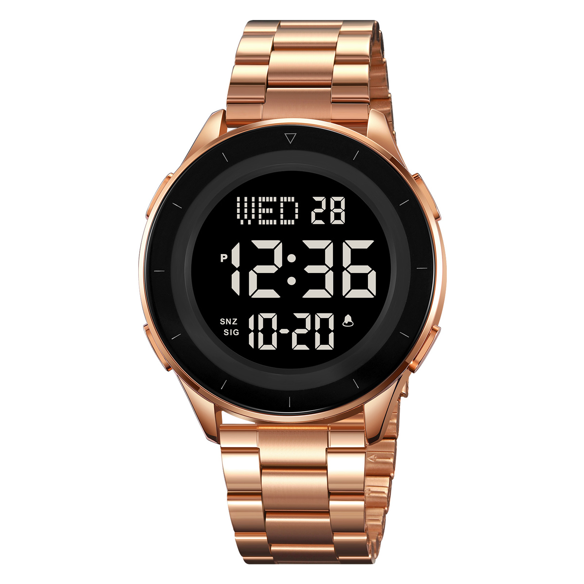 SKMEI 2167 STAINLESS STEEL BAND DIGITAL WATCH