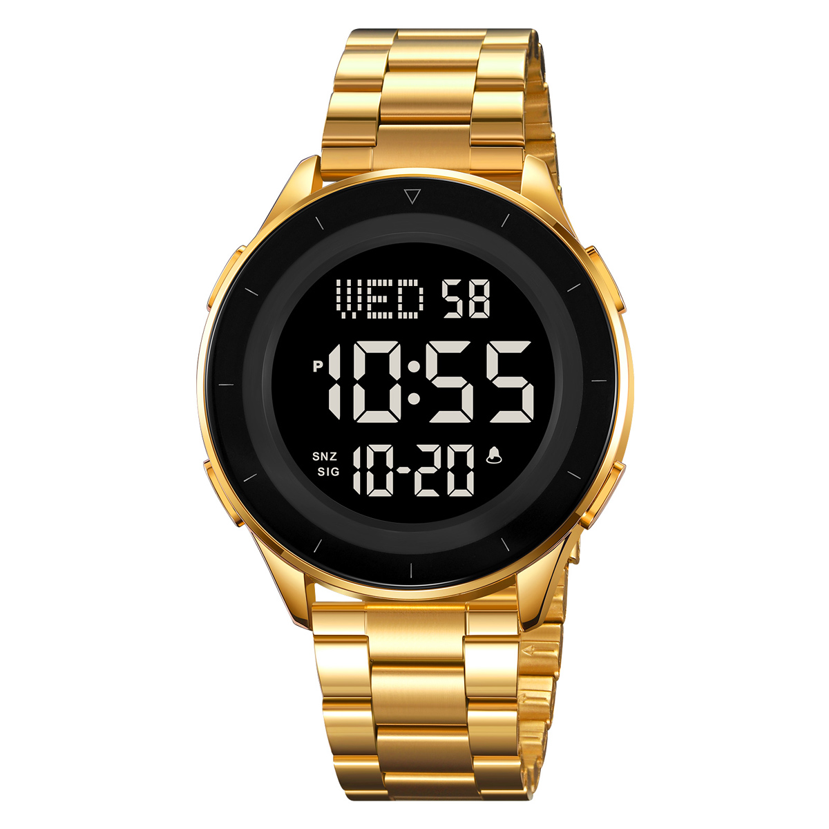 SKMEI 2167 STAINLESS STEEL BAND DIGITAL WATCH