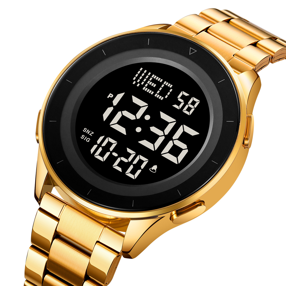 SKMEI 2167 STAINLESS STEEL BAND DIGITAL WATCH