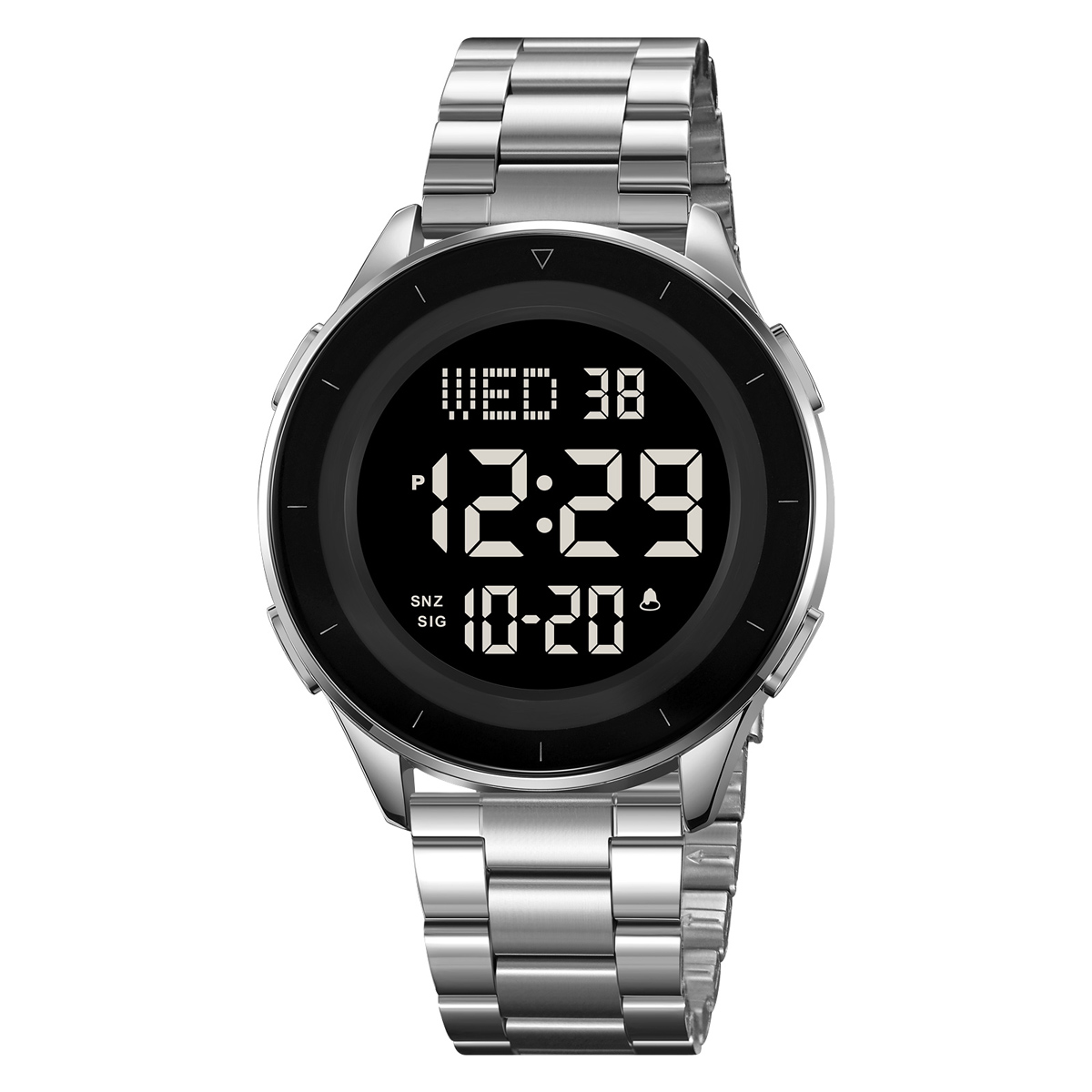 SKMEI 2167 STAINLESS STEEL BAND DIGITAL WATCH