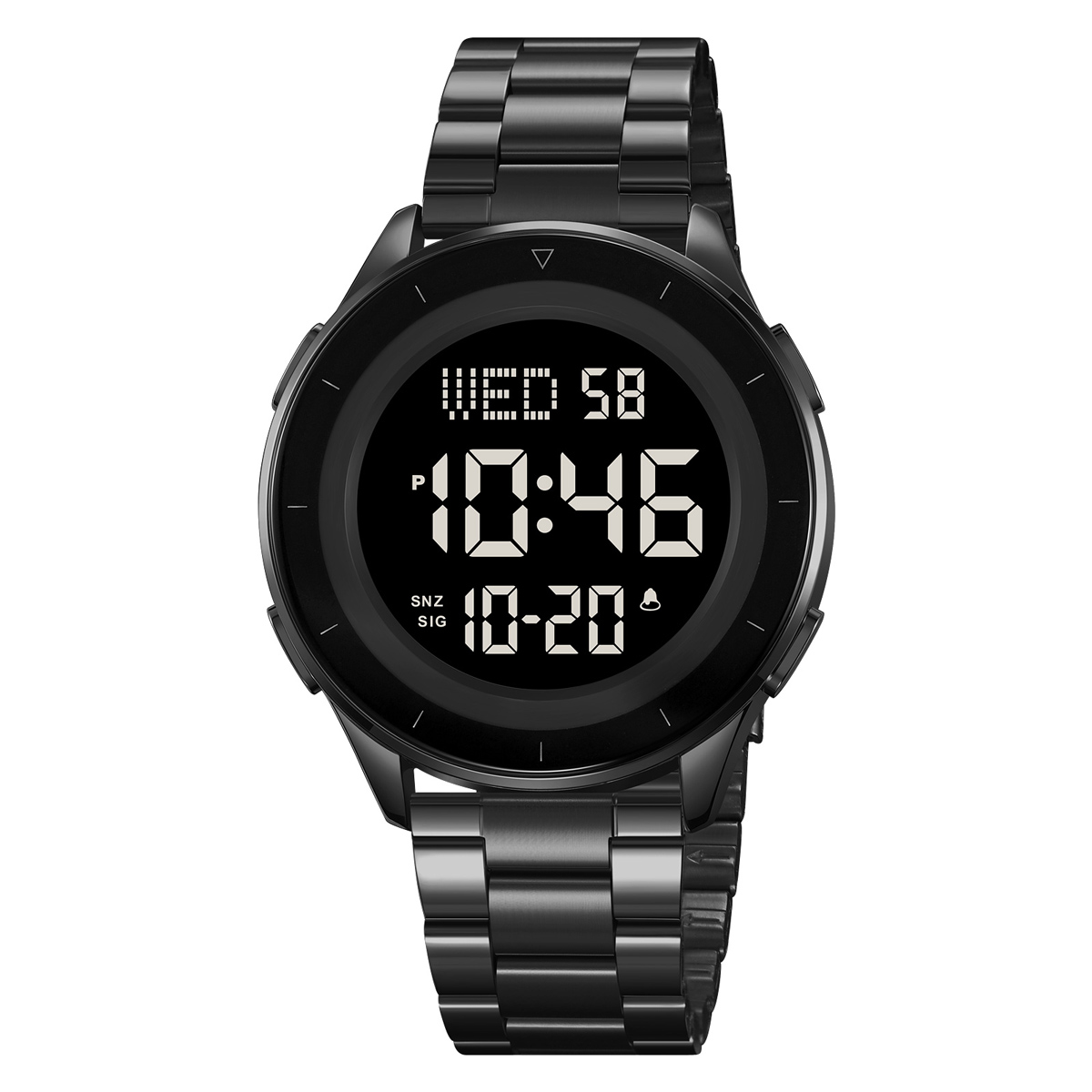 SKMEI 2167 STAINLESS STEEL BAND DIGITAL WATCH