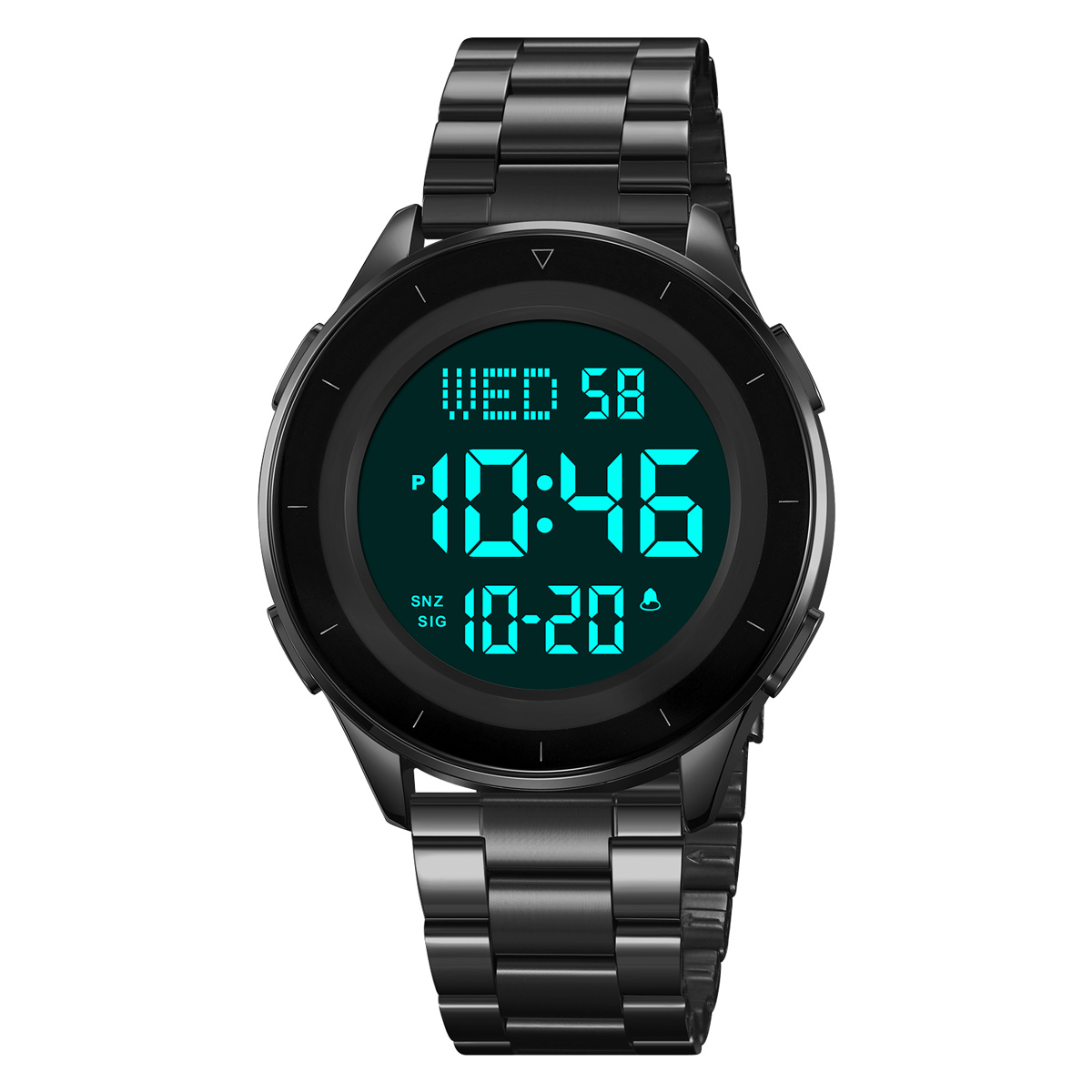 SKMEI 2167 STAINLESS STEEL BAND DIGITAL WATCH