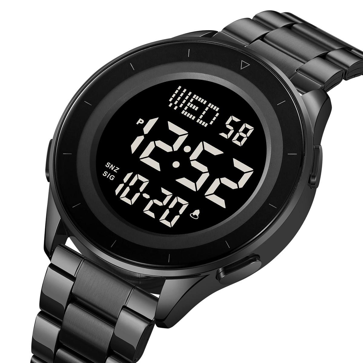 SKMEI 2167 STAINLESS STEEL BAND DIGITAL WATCH