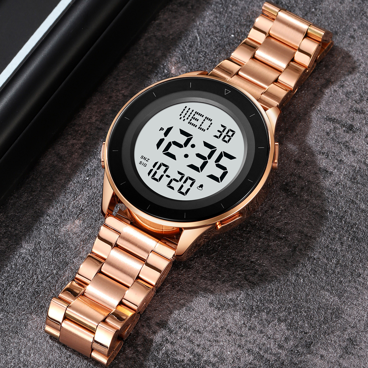 SKMEI 2167 STAINLESS STEEL BAND DIGITAL WATCH