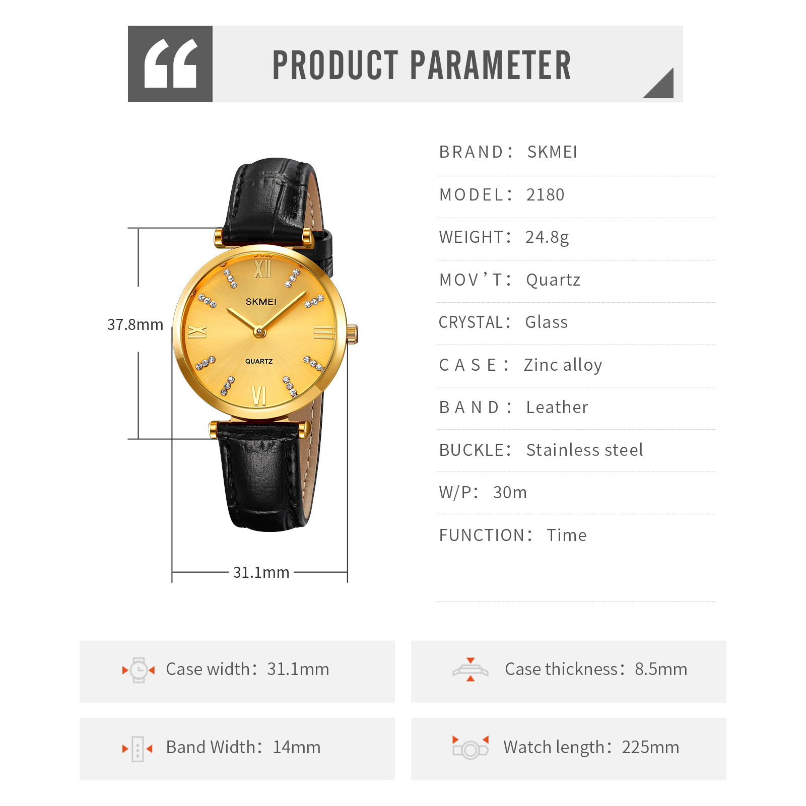 skmei 2180 wristwatch women