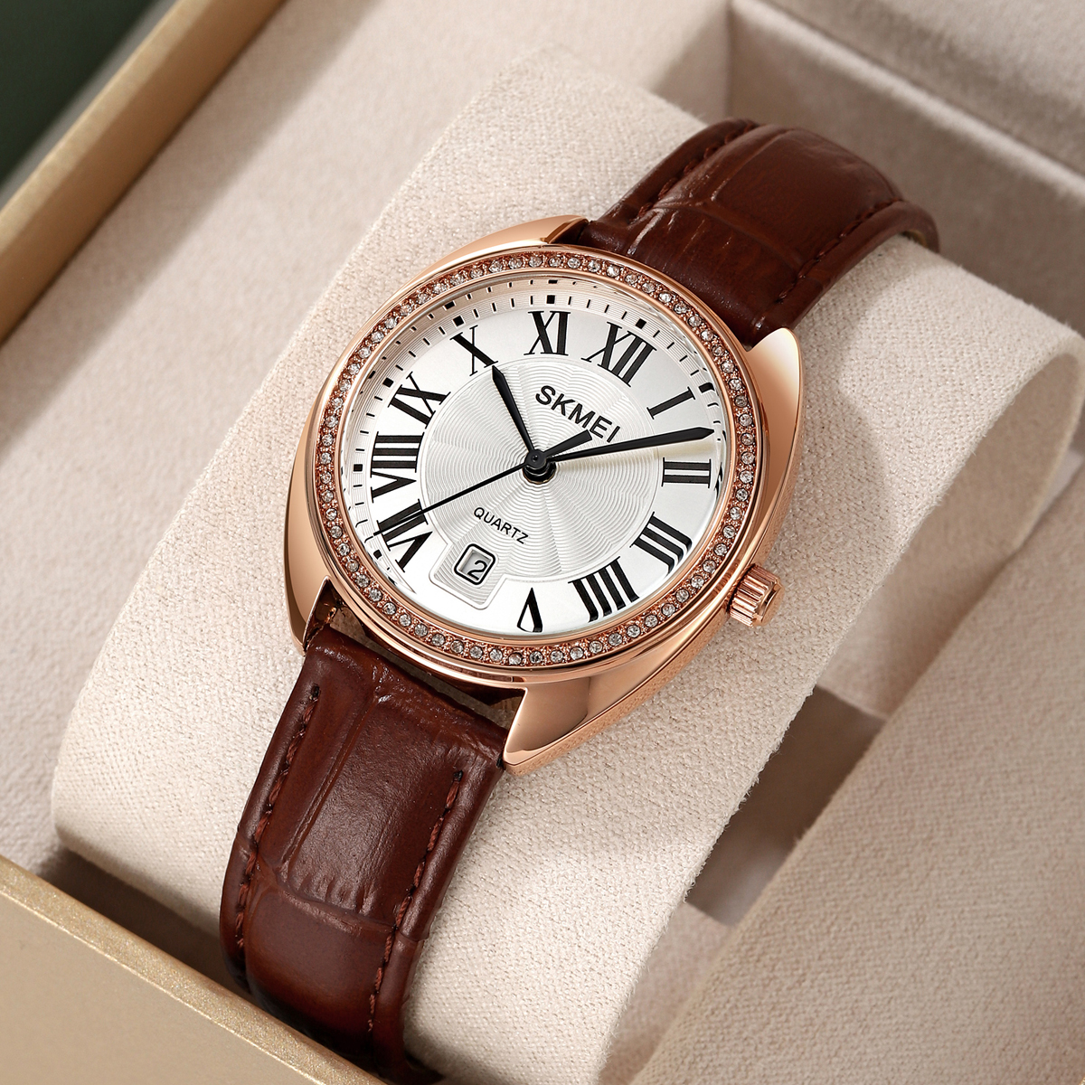 SKMEI 2183 LEATHER WOMEN WATCH