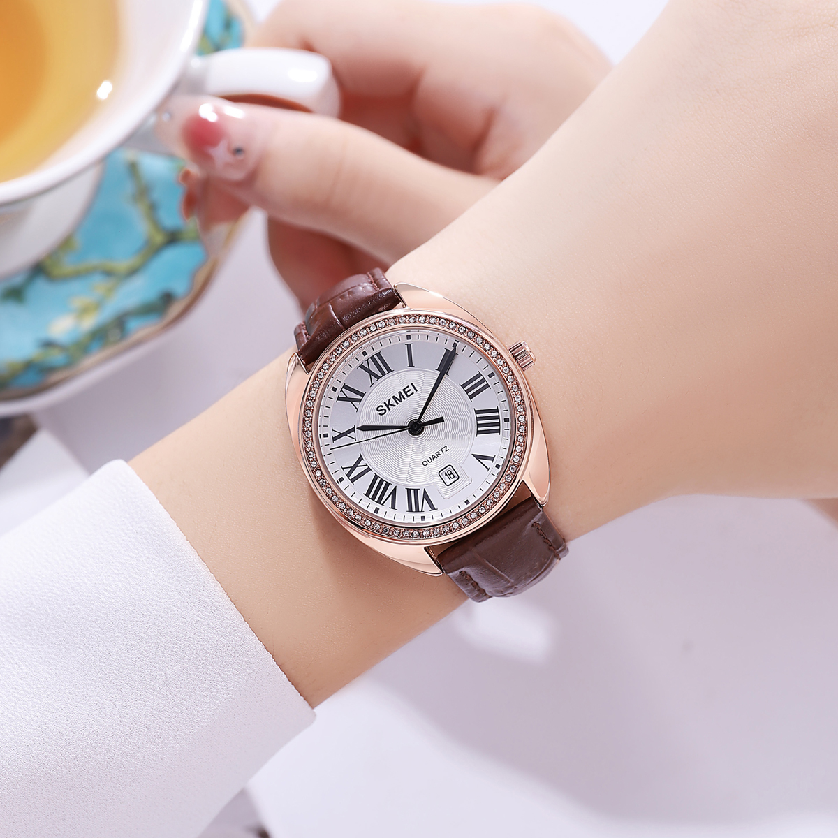 SKMEI 2183 LEATHER WOMEN WATCH
