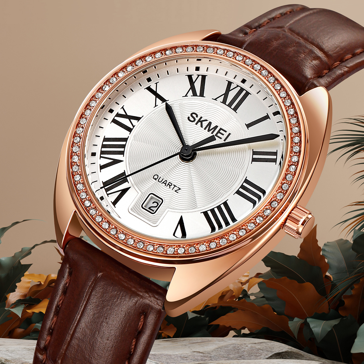 SKMEI 2183 LEATHER WOMEN WATCH