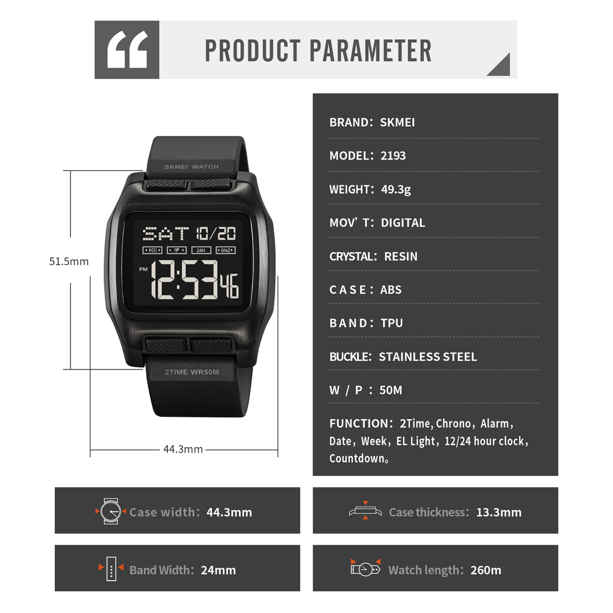 SKMEI 2193 NEW DESIGN Electronic watch