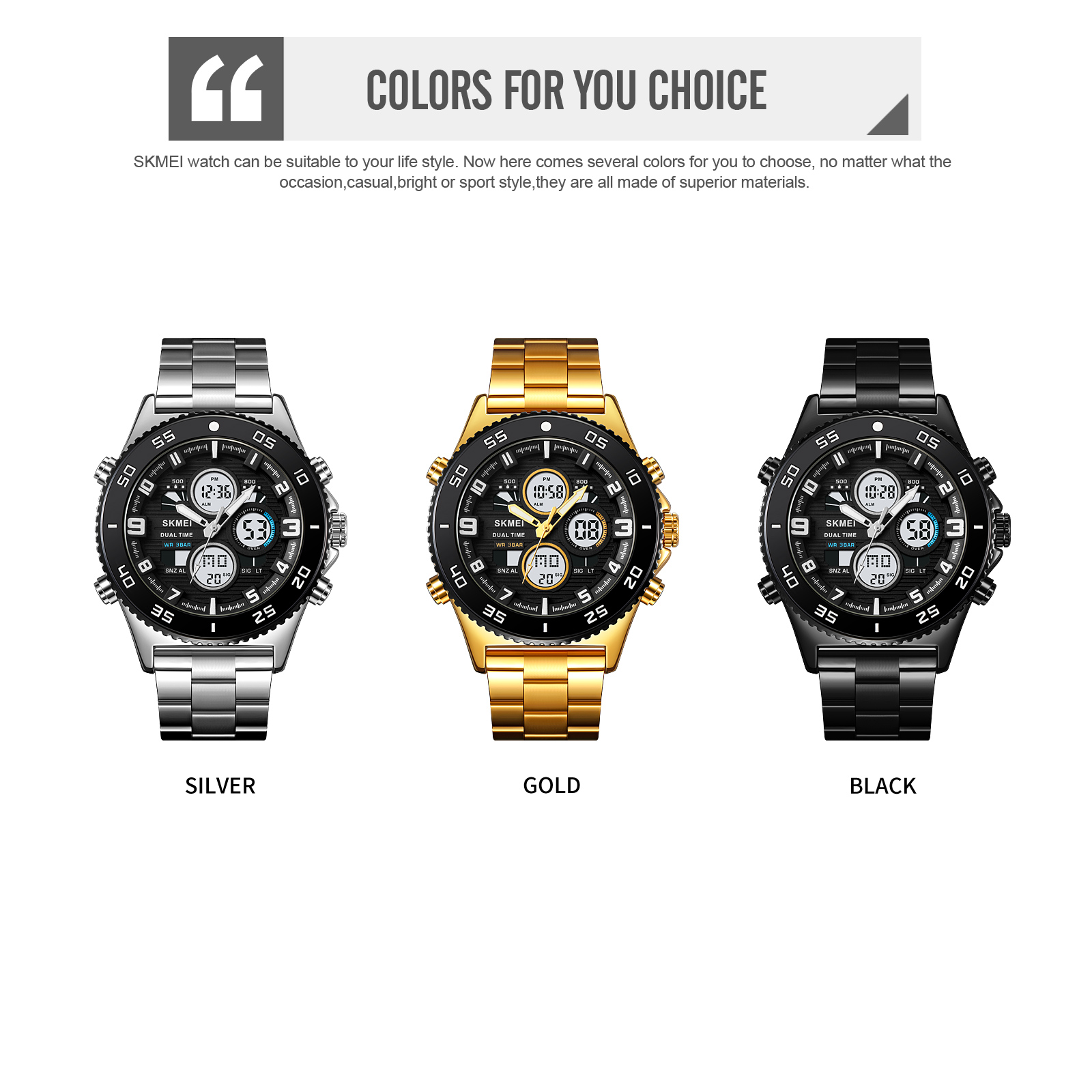 SKMEI 2205 DUAL TIME DIGITAL WATCH