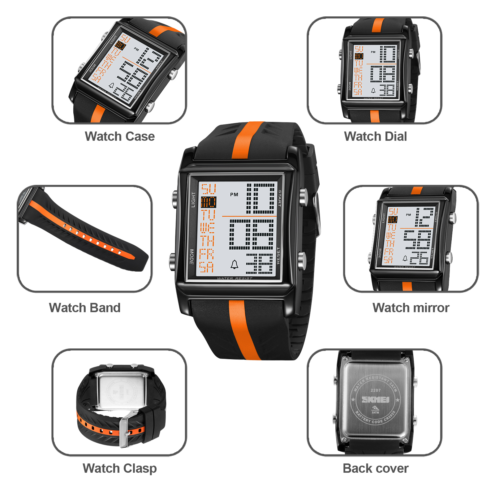 SKMEI 2207 PU STRAP DIGITAL WATCH