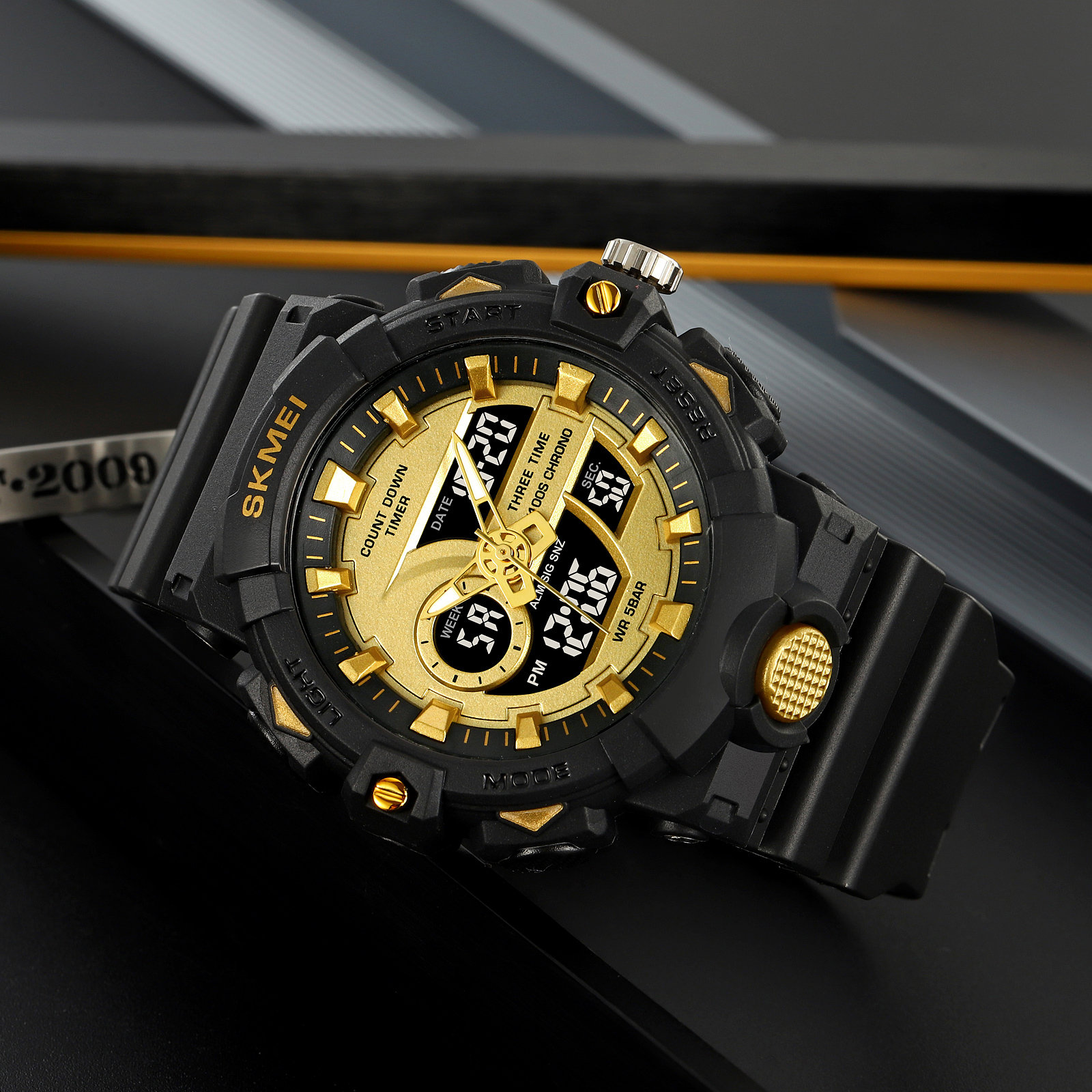 SKMEI 2225 ANALOG DIGITAL DUAL DISPLAY WATCH