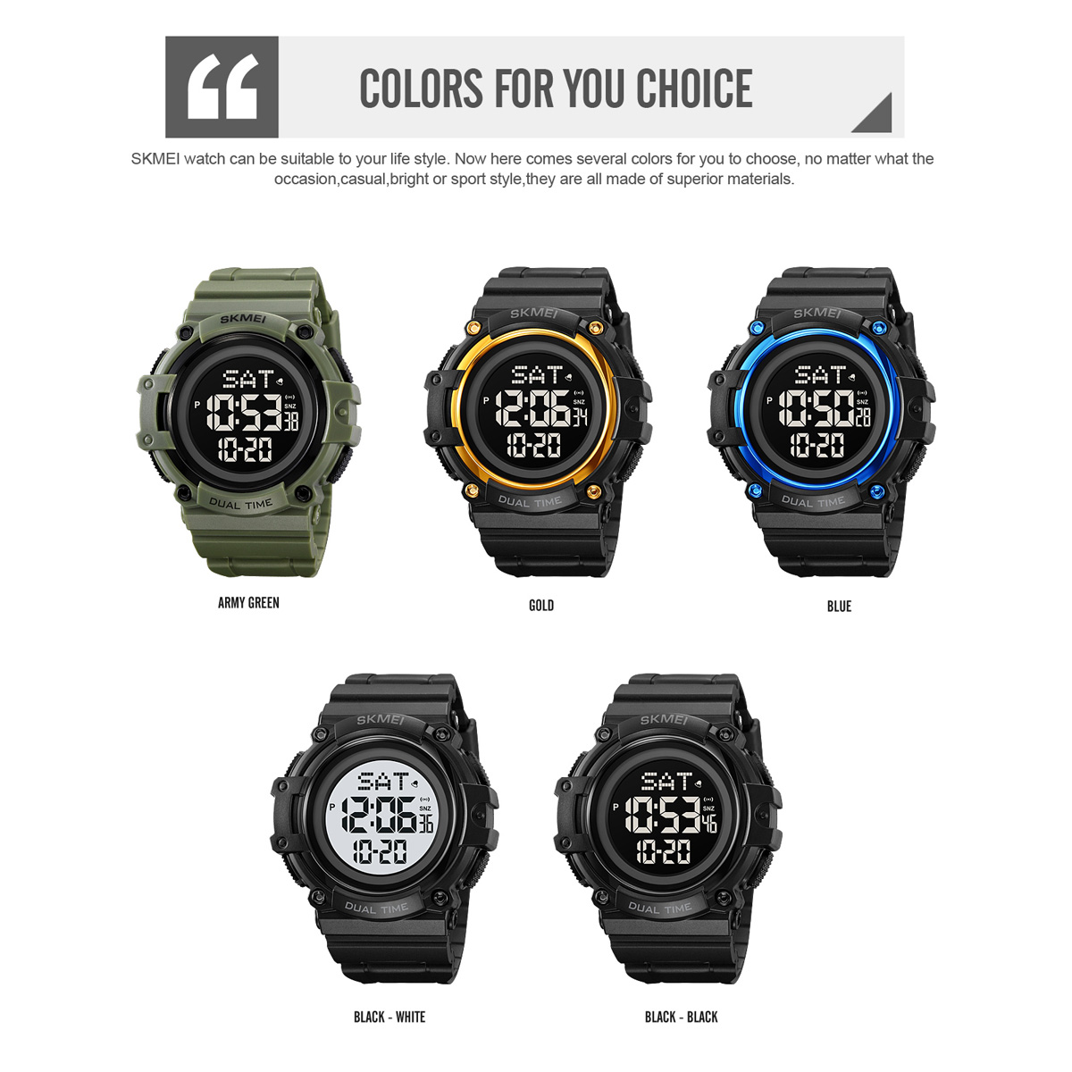 SKMEI 2230 BIG SCREEN DIGITAL WATCH