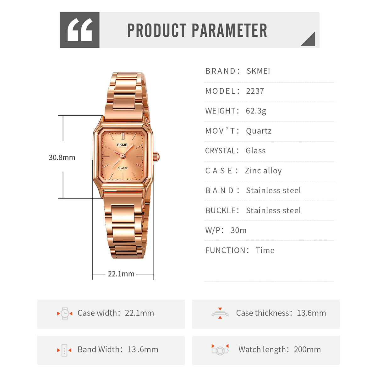 SKMEI 2237 Minimalist Ladies Watch