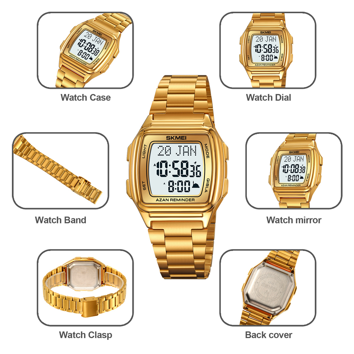 SKMEI 2240 Bookmark Qibla Direction Compass Watch