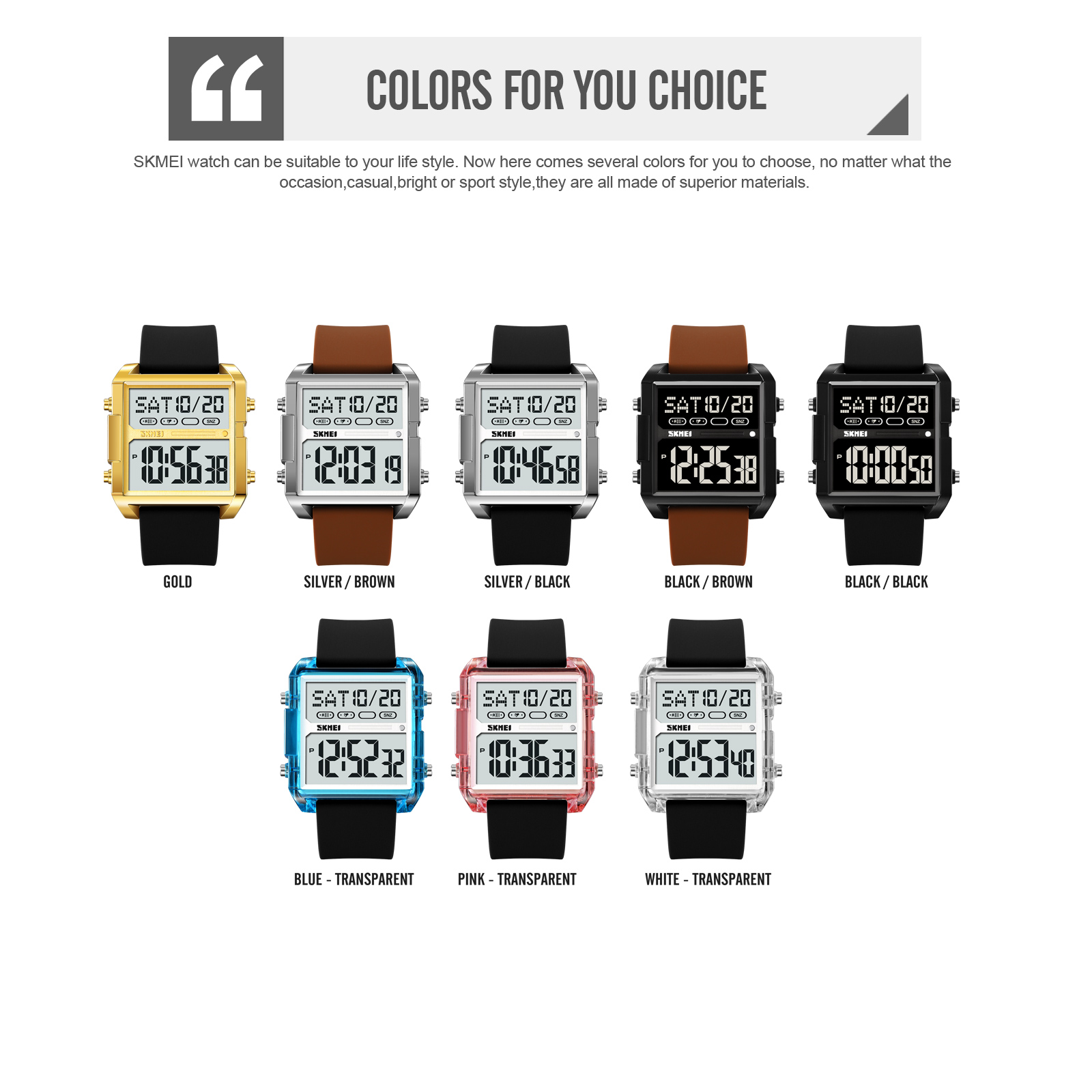 skmei 2246 square digital watches