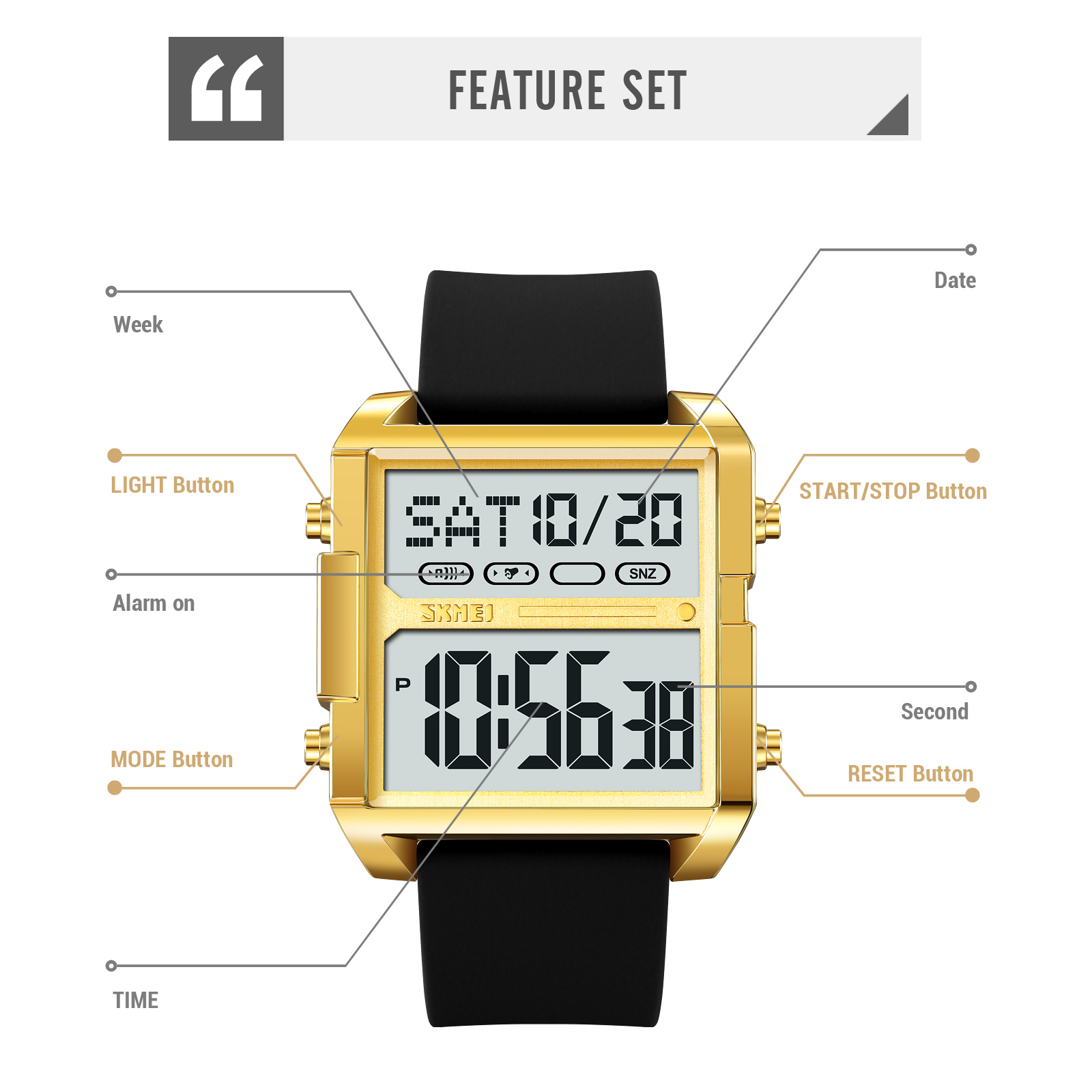 skmei 2246 square digital watches