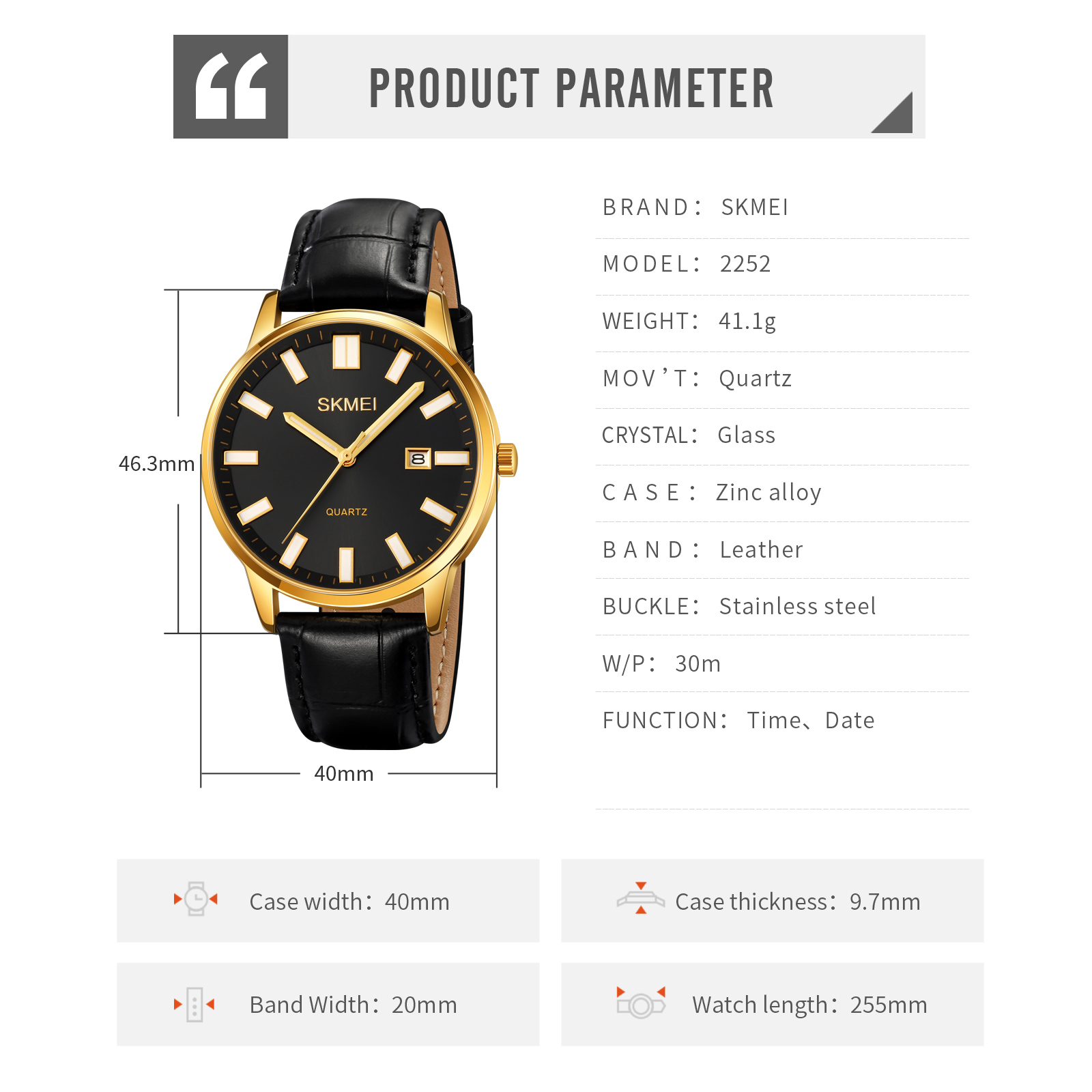 skmei 2252 business watch for male