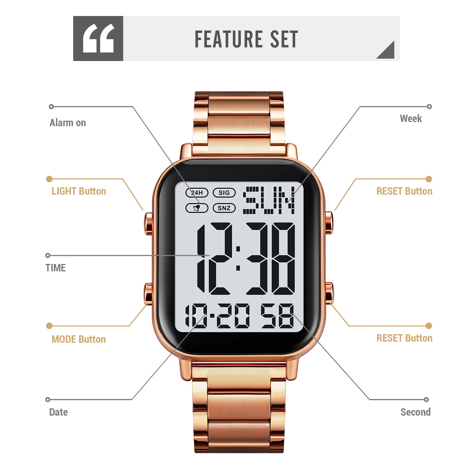 SKMEI 2259 steel digital watch