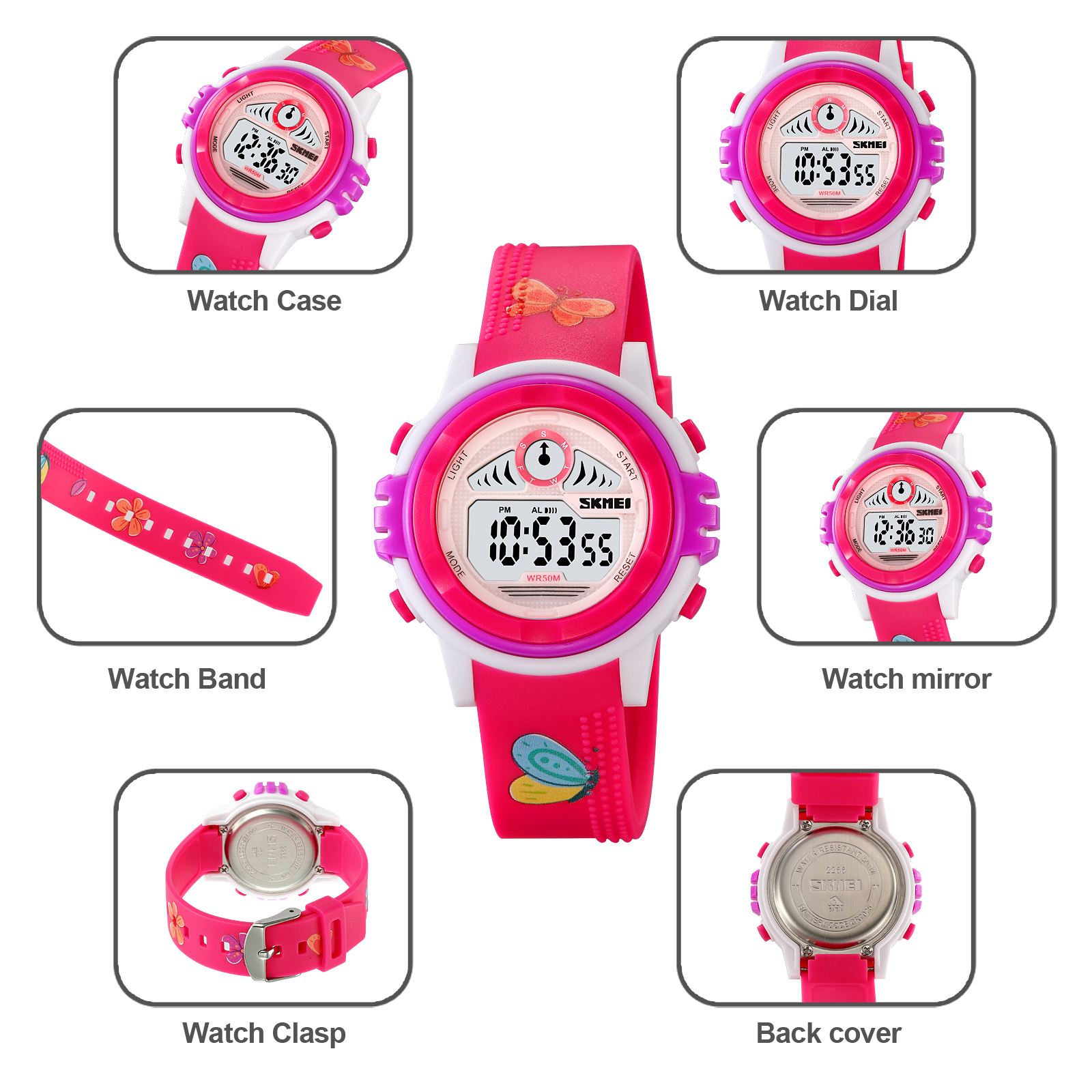 skmei 2266 children digital alarm watches