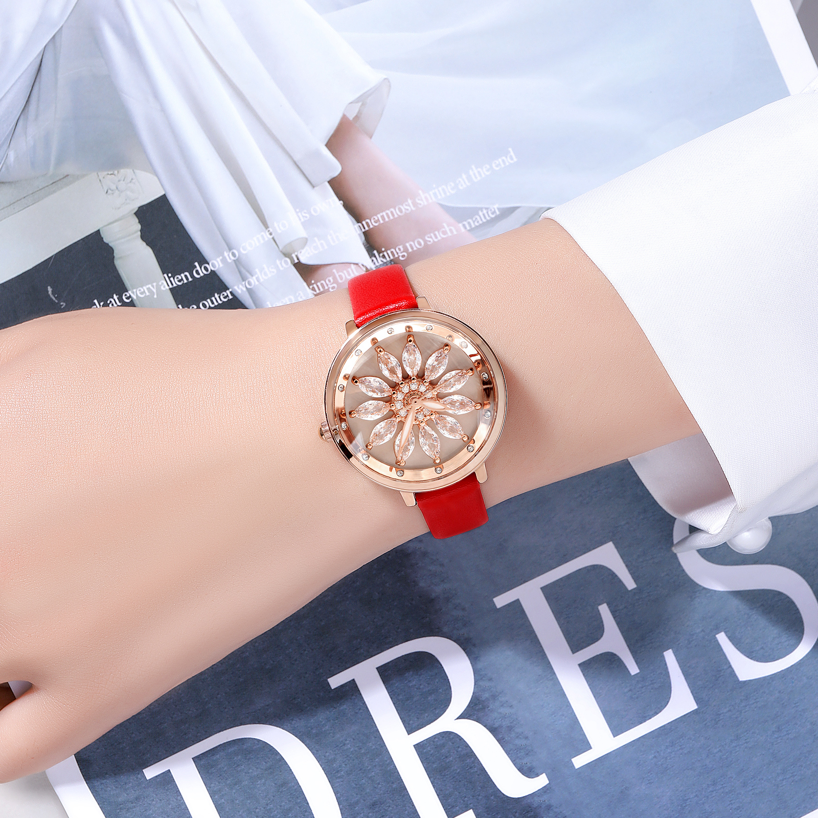 skmei 2268 fashion flower women wristwatch