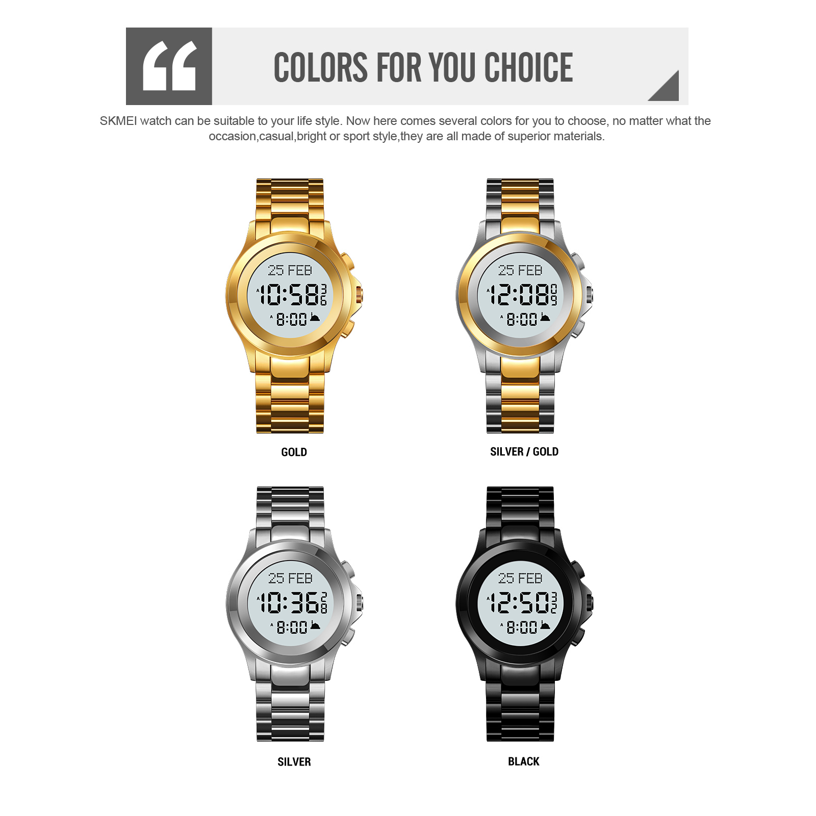 SKMEI 2270 Muslims Qibla Watch 