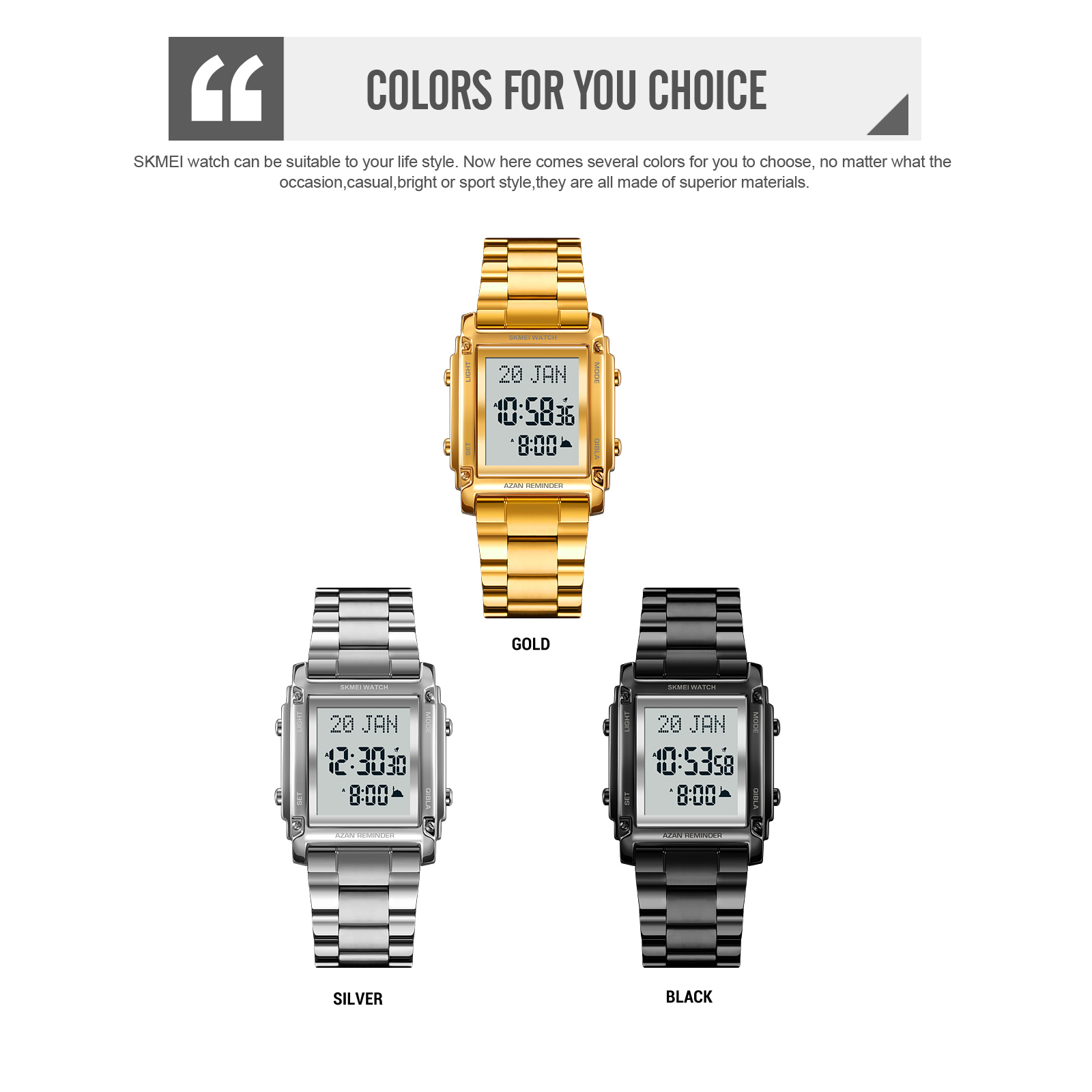 SKMEI 2277 azan watch muslim