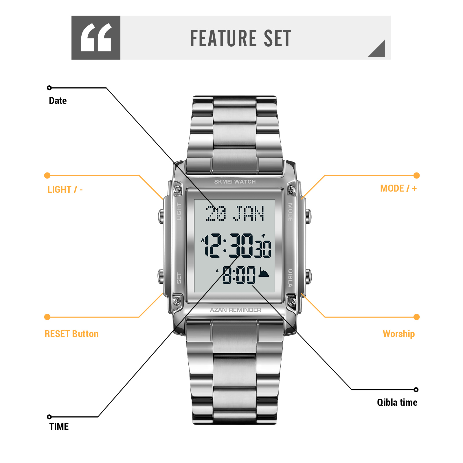 SKMEI 2277 azan watch muslim