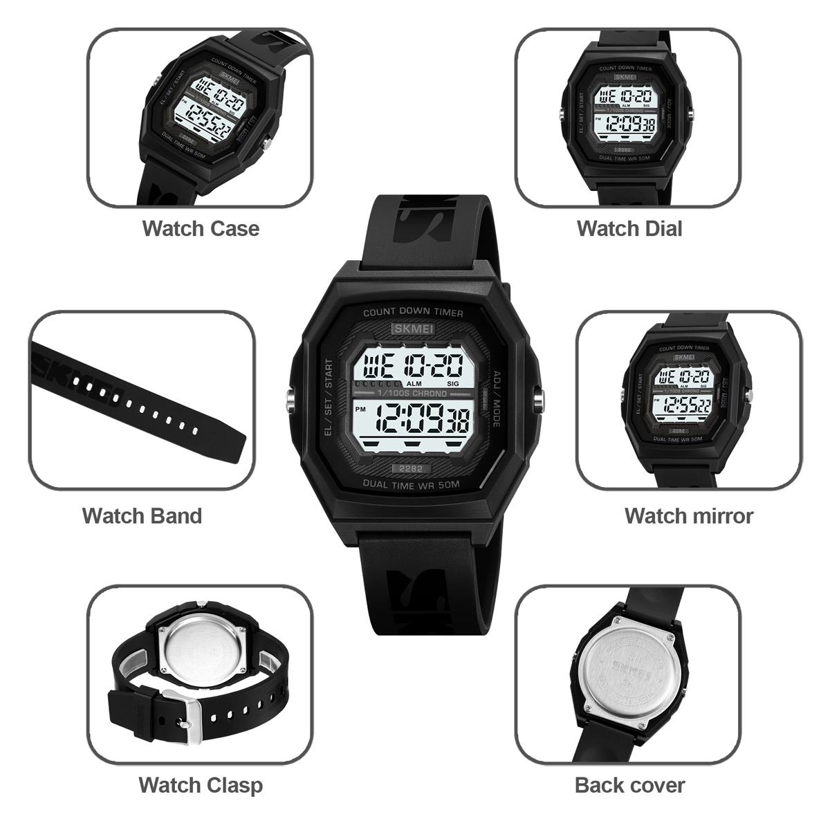 SKMEI 2282 Colorful Digital Watch for Teenager Sport Style 