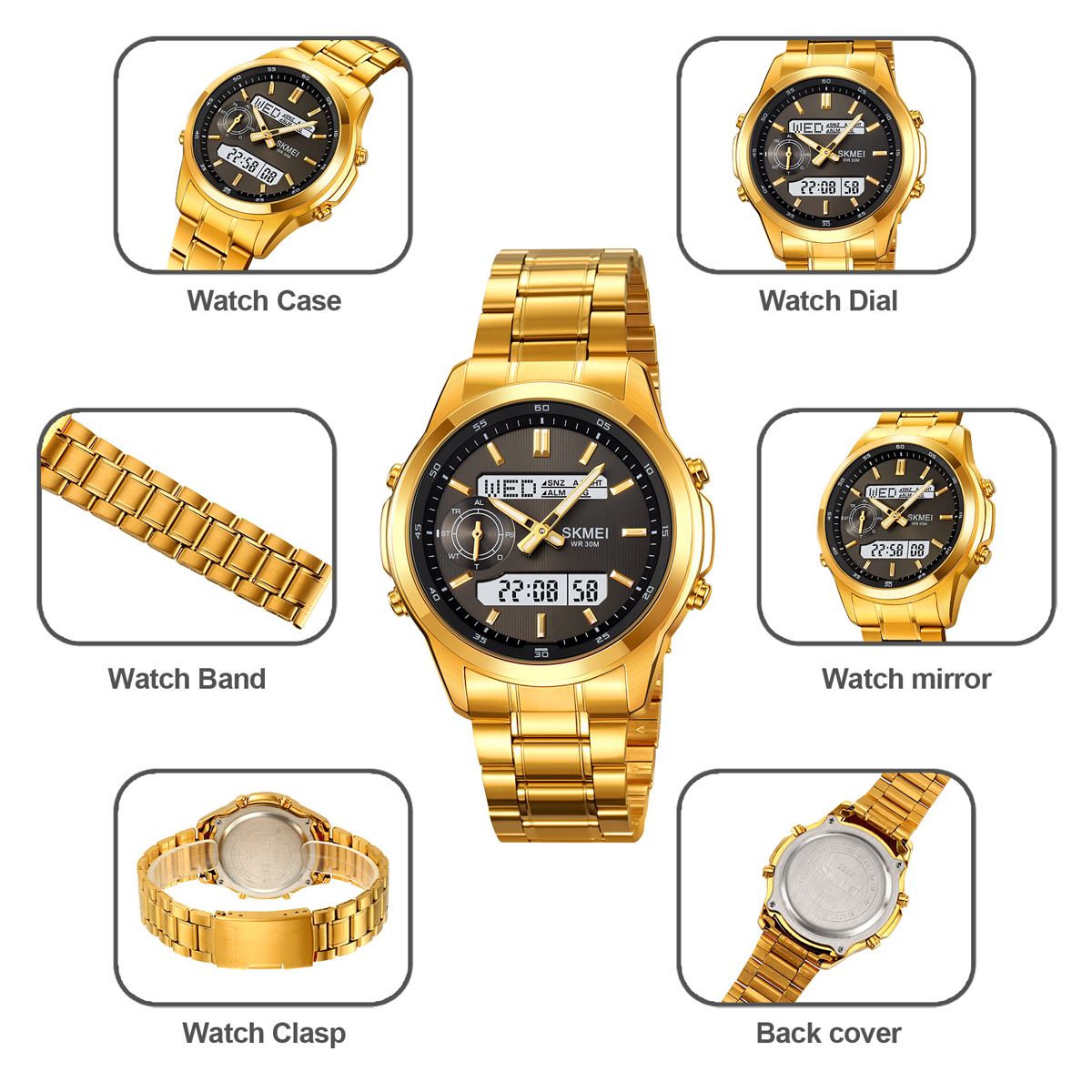SKMEI 2284  Custom Electronic Luxury Alarm Wristwatches Digital