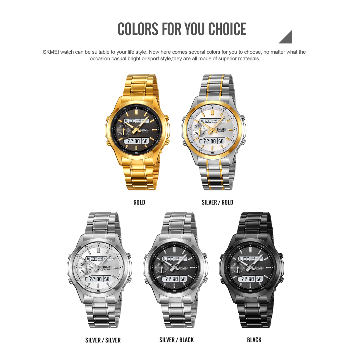 SKMEI 2284  Custom Electronic Luxury Alarm Wristwatches Digital