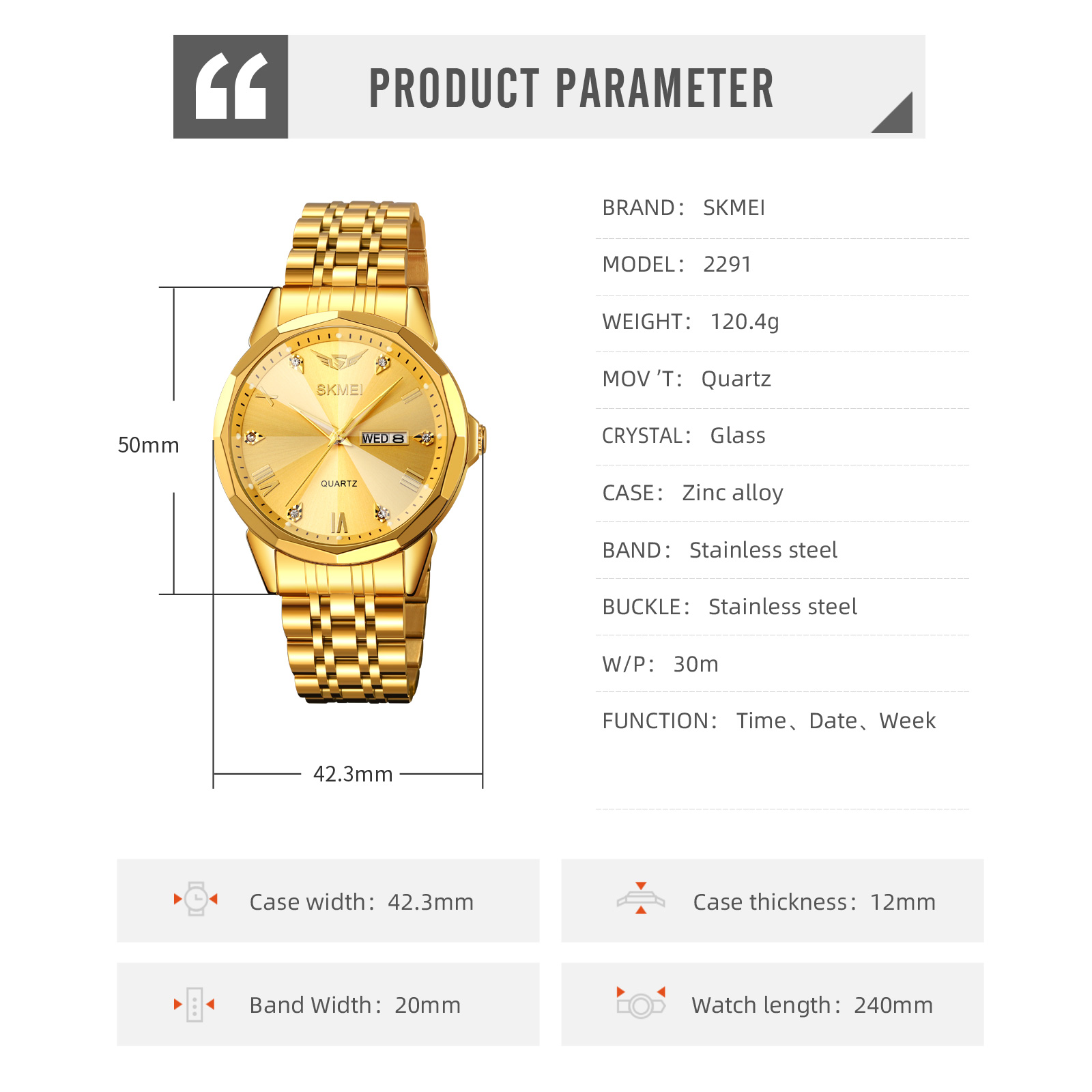 skmei 2291 fashion quartz watches