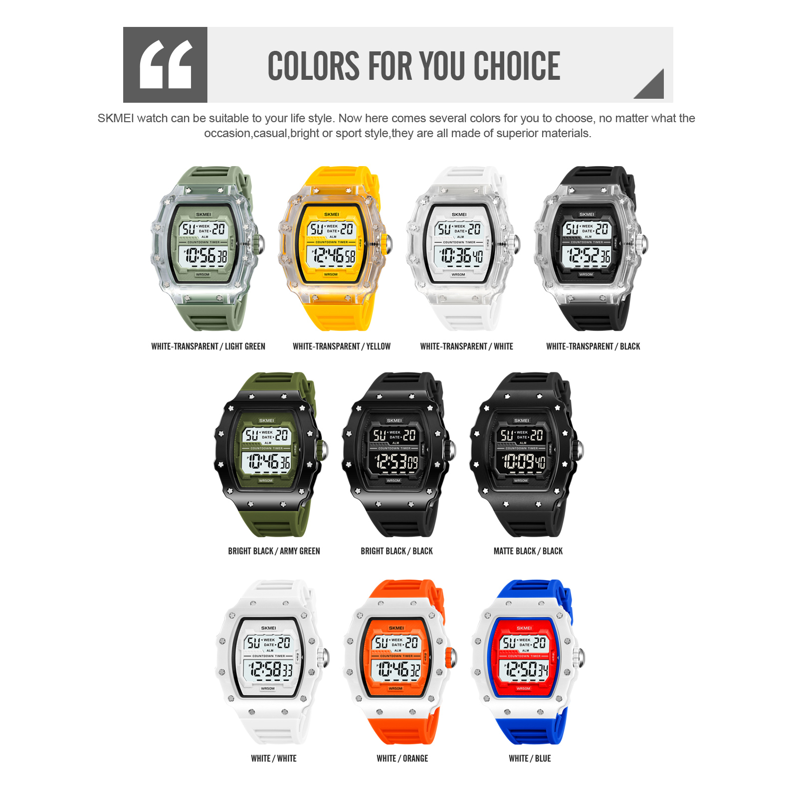 skmei 2296 new fashion sports digital watch