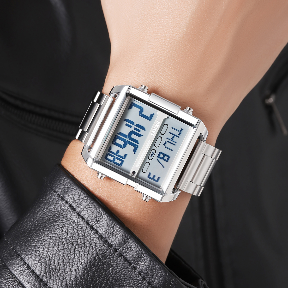 SKMEI 2299 Stainless Steel Multifunctional Outdoor Business Watches