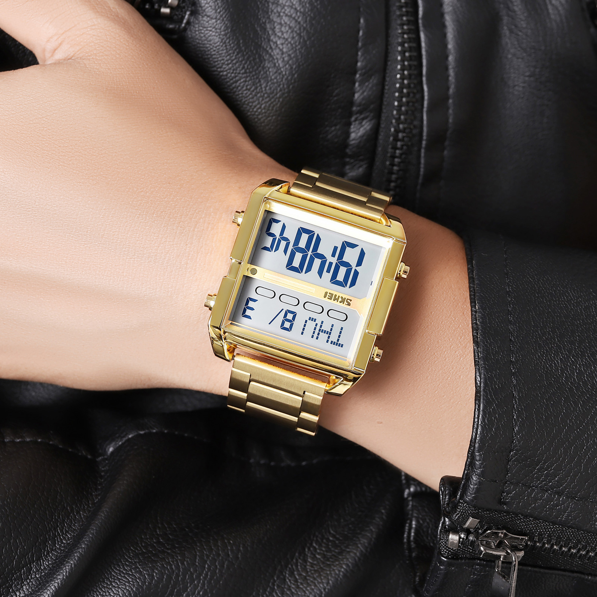 SKMEI 2299 Stainless Steel Multifunctional Outdoor Business Watches