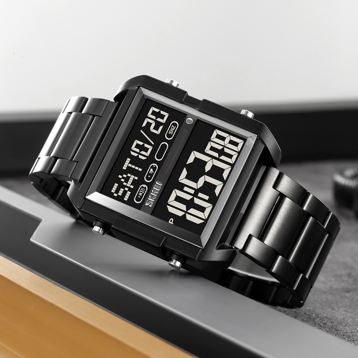 SKMEI 2299 Stainless Steel Multifunctional Outdoor Business Watches