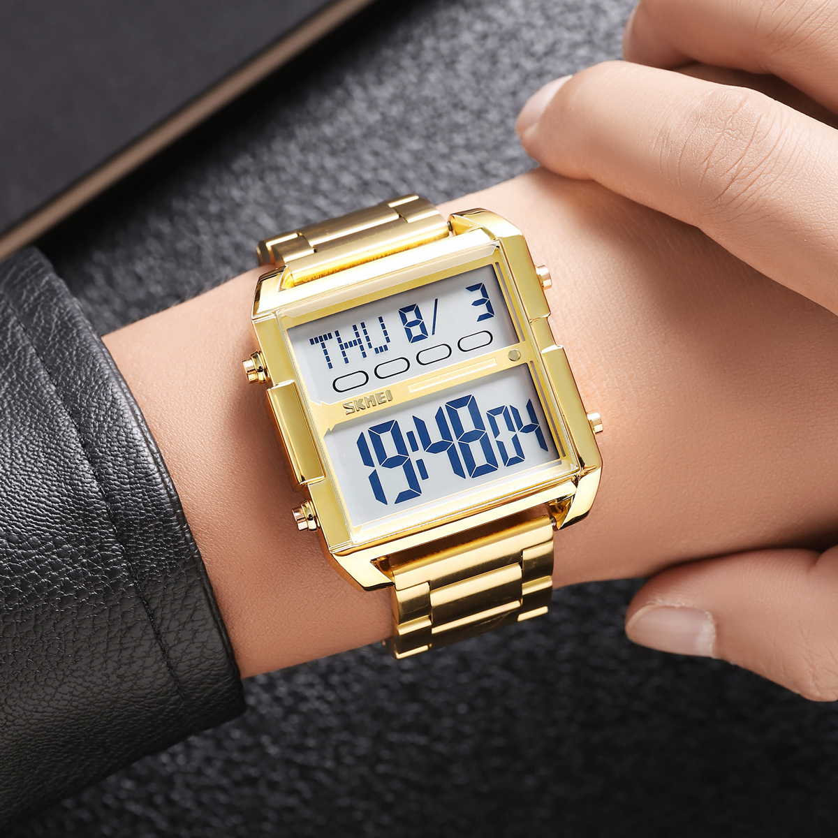 SKMEI 2299 Stainless Steel Multifunctional Outdoor Business Watches